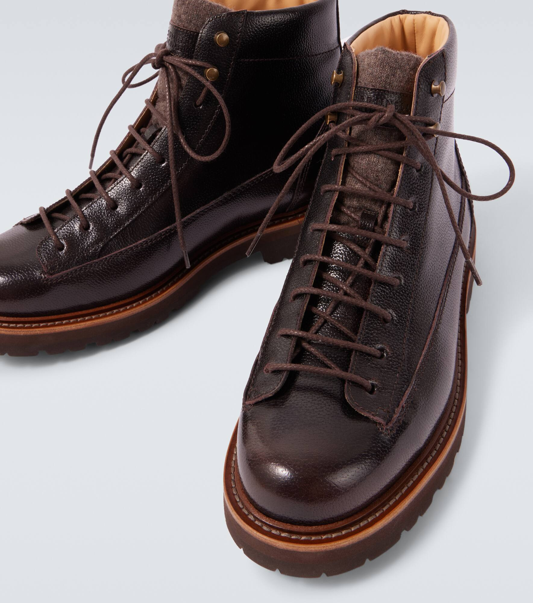 Leather lace-up boots - 3