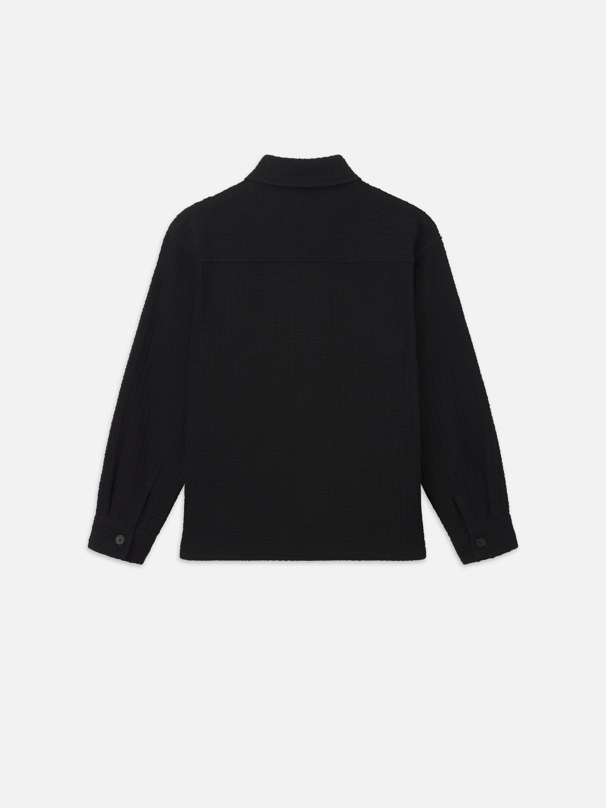 Textured Shirt Jacket in Black - 3