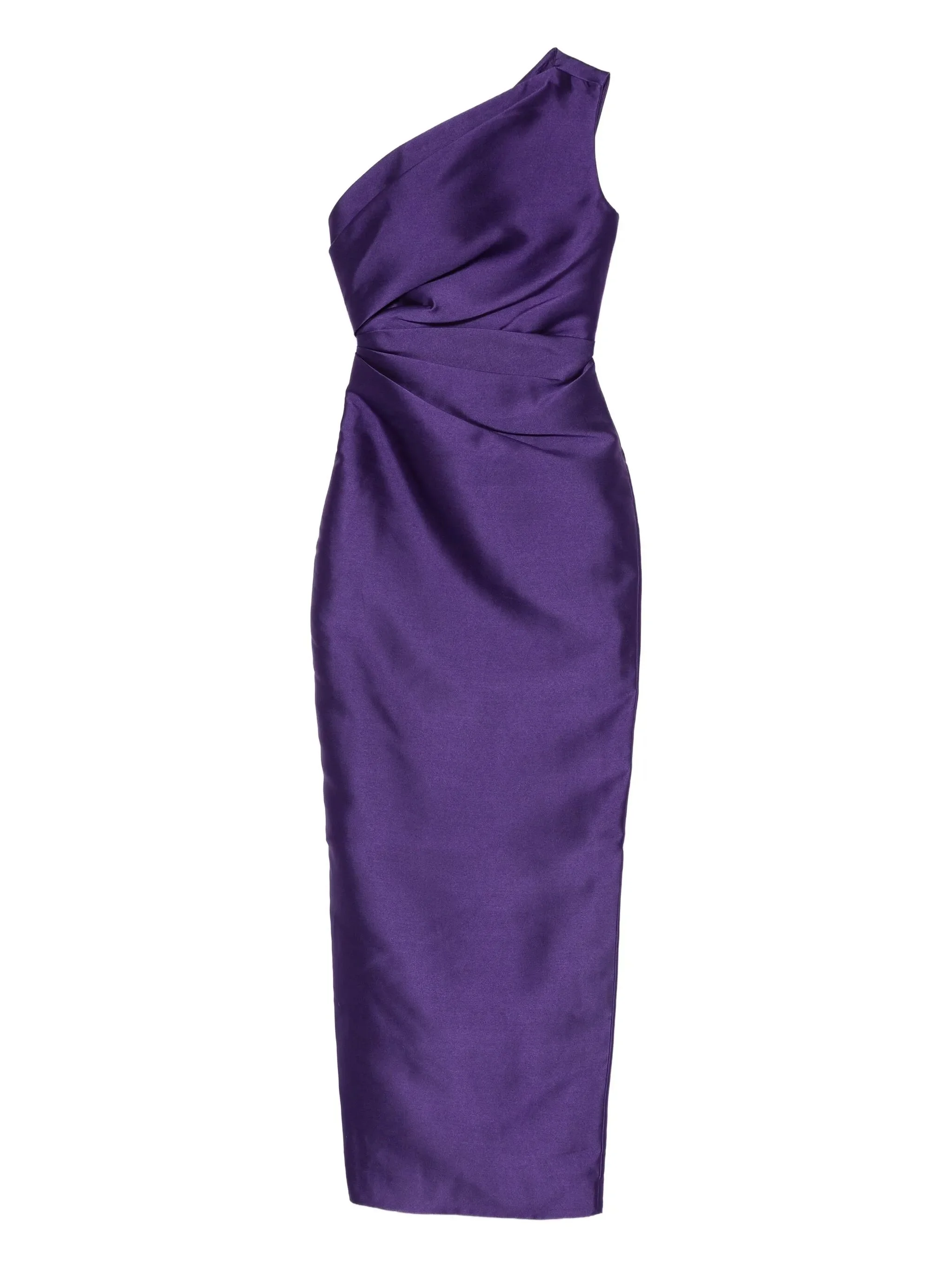one-shoulder draped-bodice dress - 1