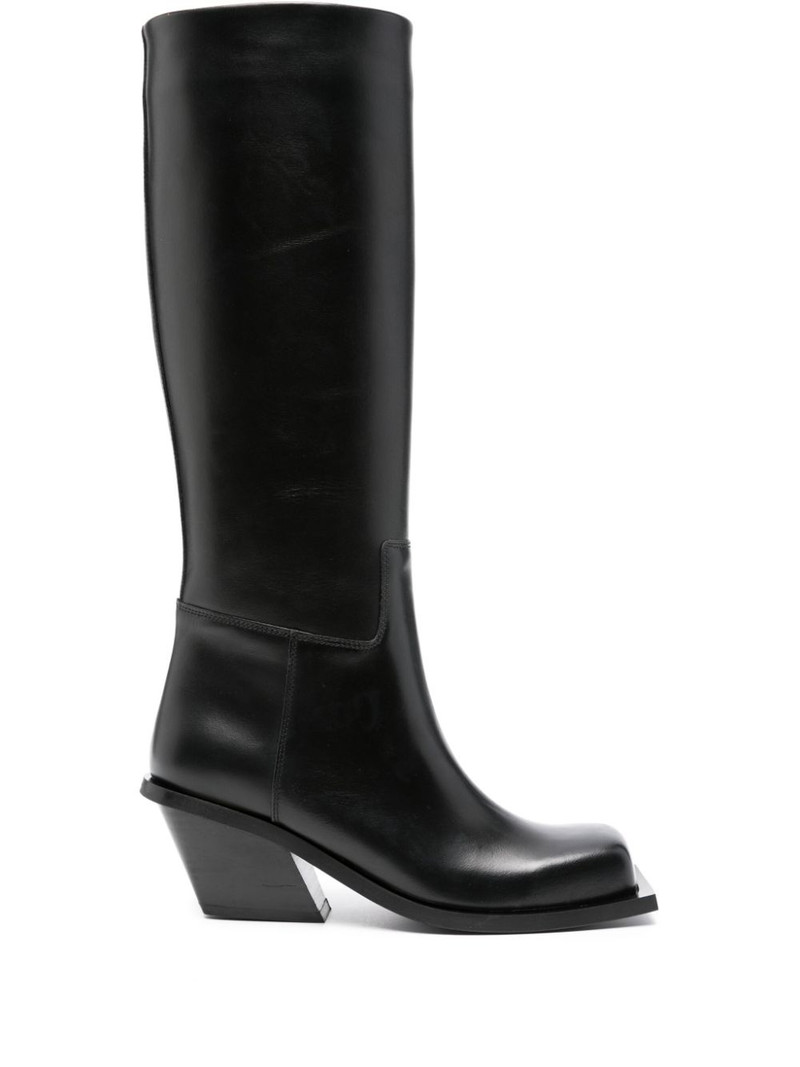 square-toe leather boots 1