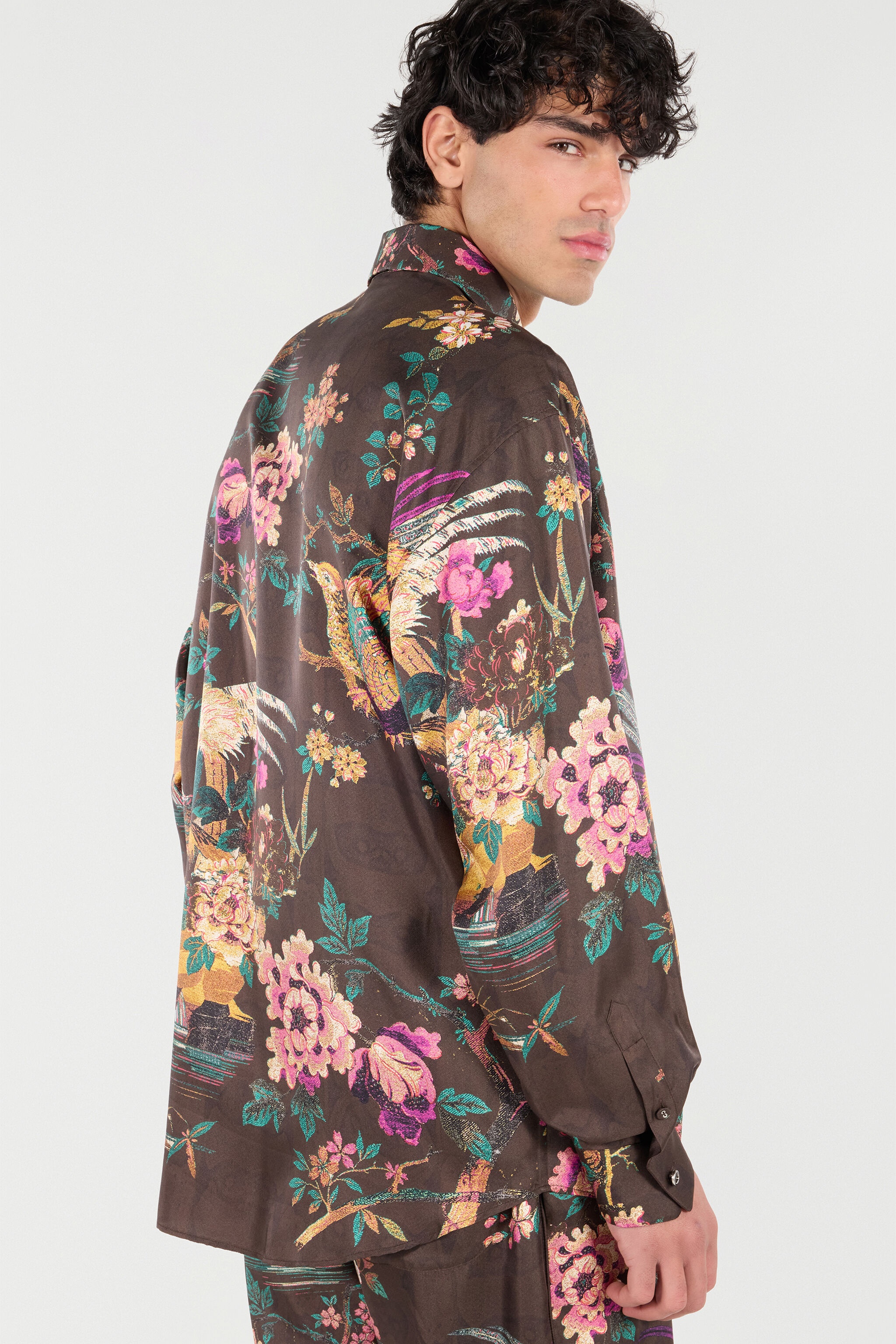 Silk Shirt With Oriental Bird Print - 7