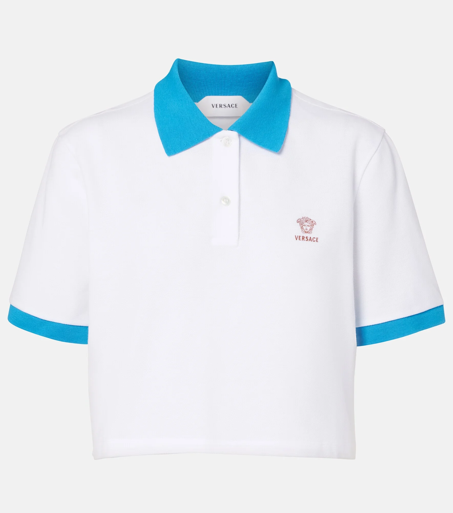 Embroidered cotton piqué polo shirt - 1