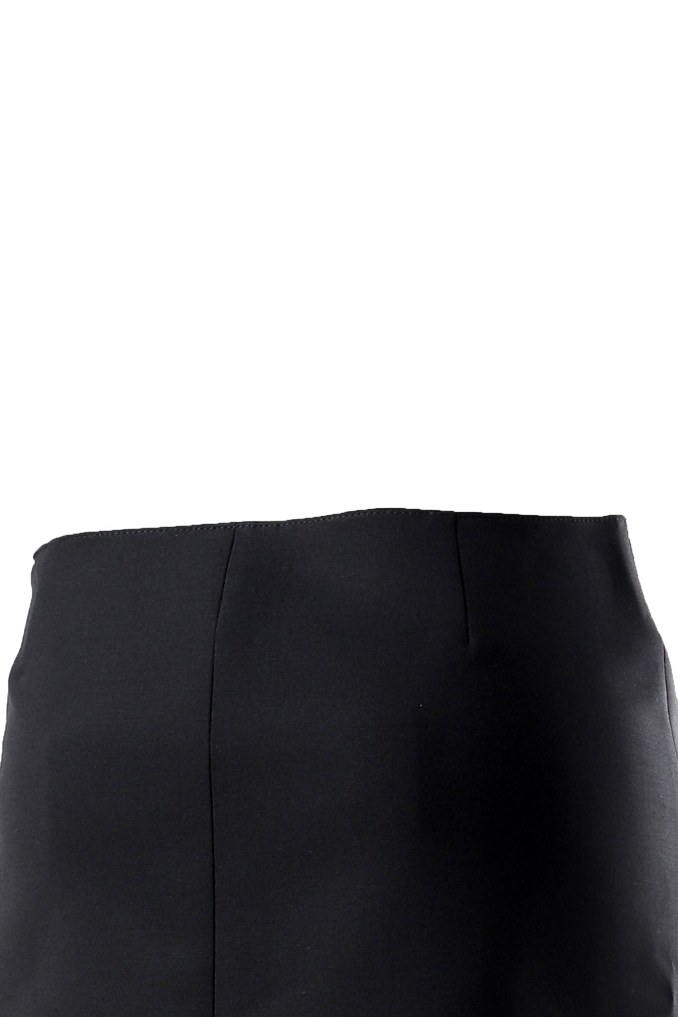 DOUBLE BUCKLE POLYWOOL MINI SKIRT / BLK - 6