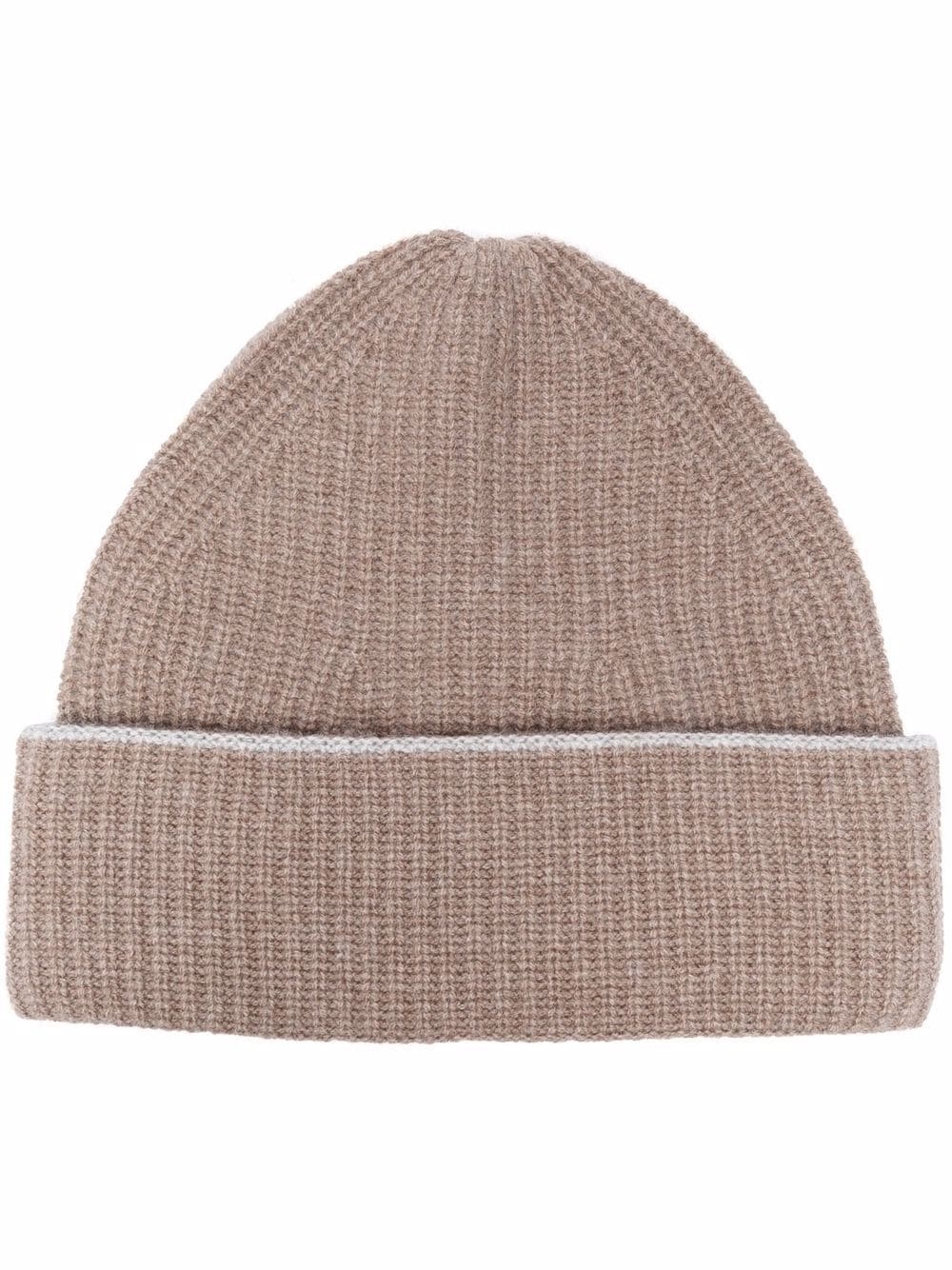 contrasting cashmere beanie - 1