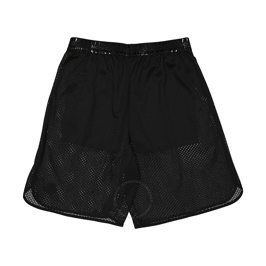 Moncler Ladies Black Logo-Waistband Shorts - 2