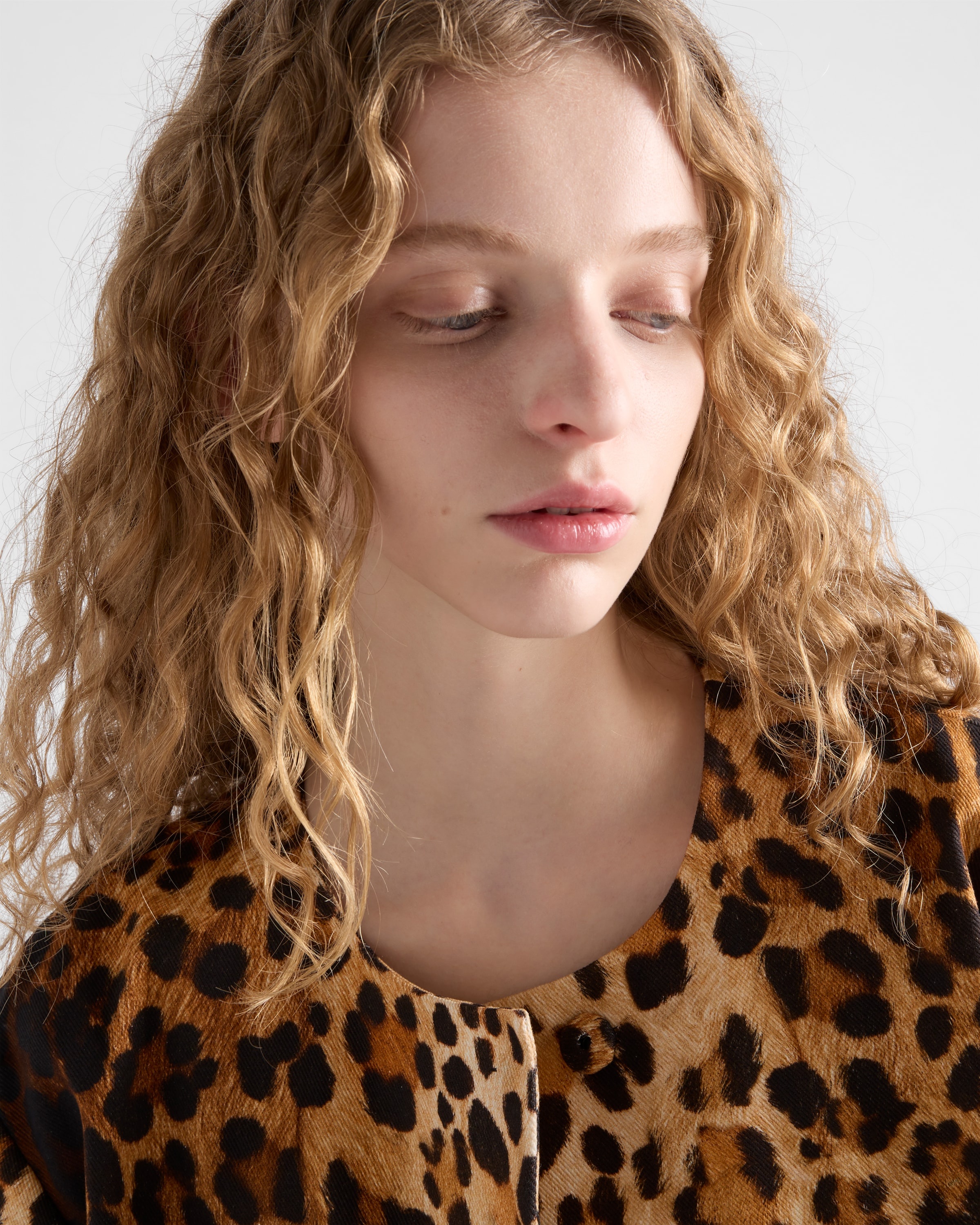 Single-breasted animal print drill coat - 3