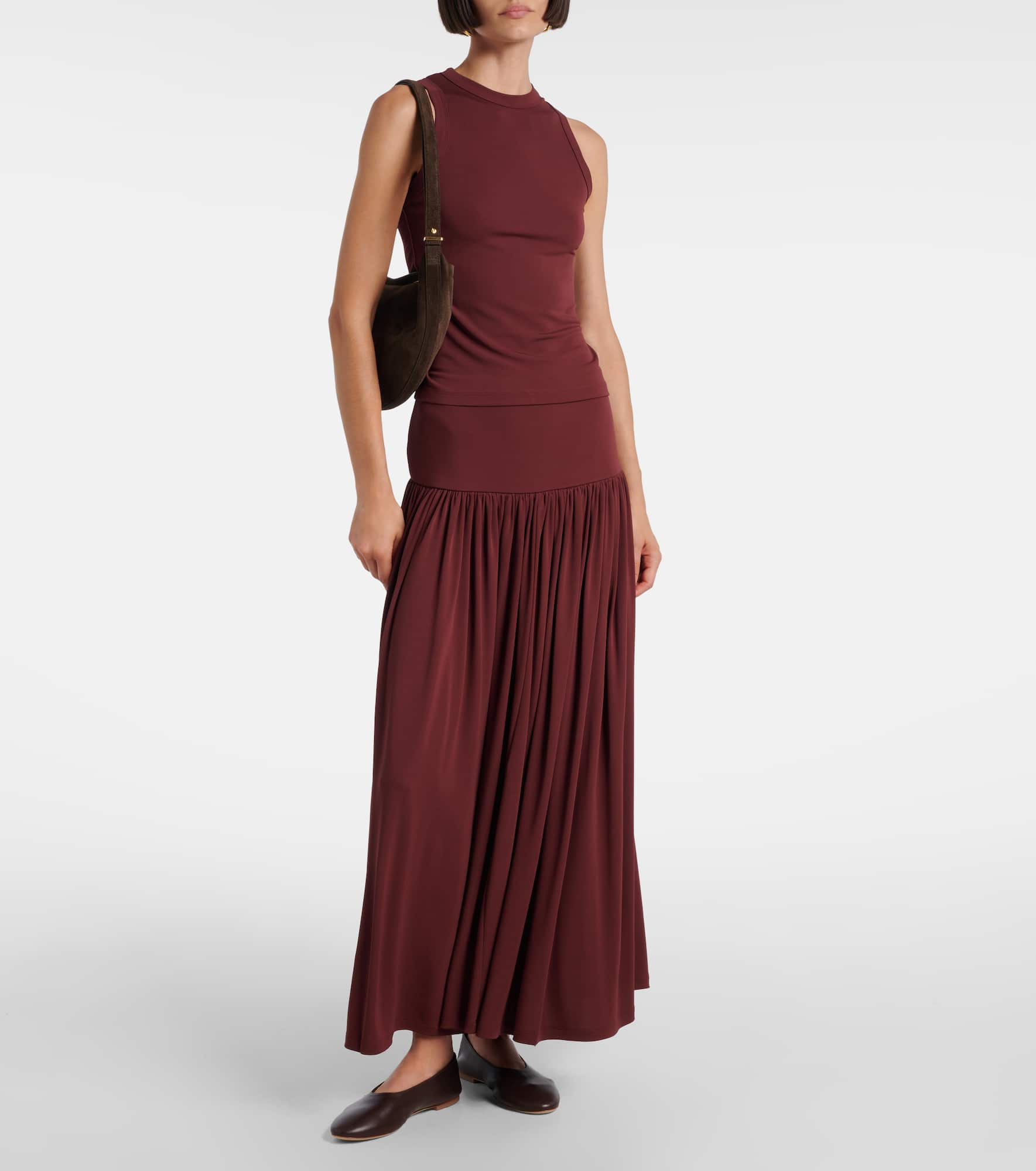 Gathered jersey maxi skirt - 2