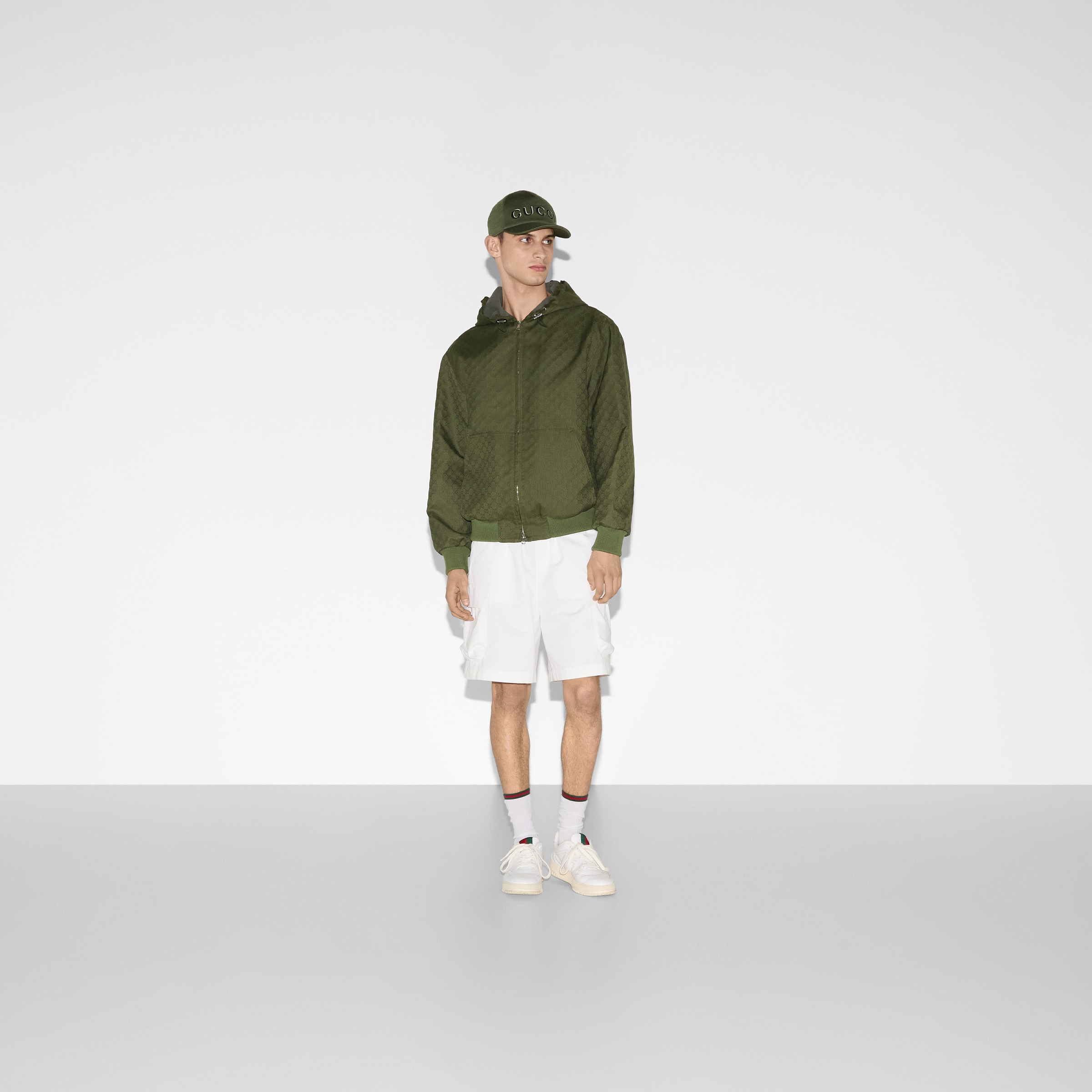GG cotton ripstop hooded jacket - 2