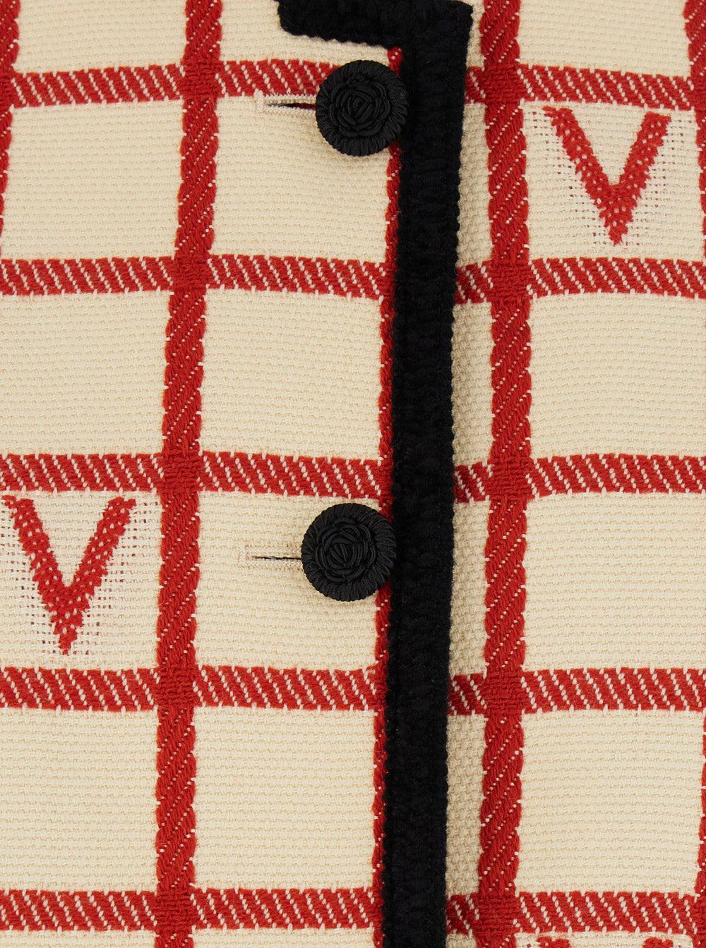 Valentino Women Multicolor Jacket With Checked Motif And Contrast Trim In Wool And Cotton Blend Woma - 3
