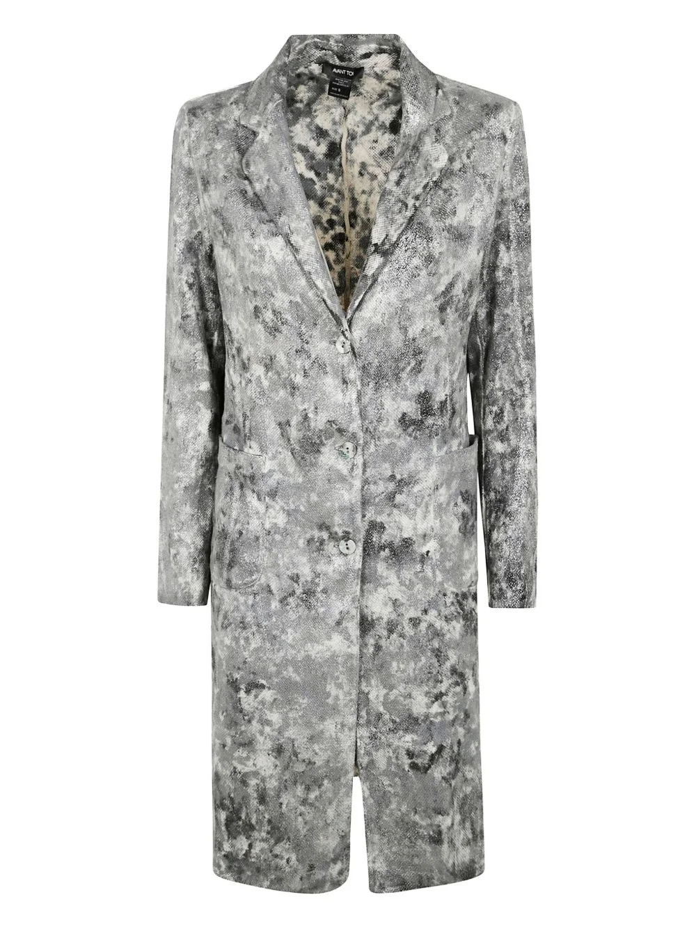 lurex abstract-print coat - 1