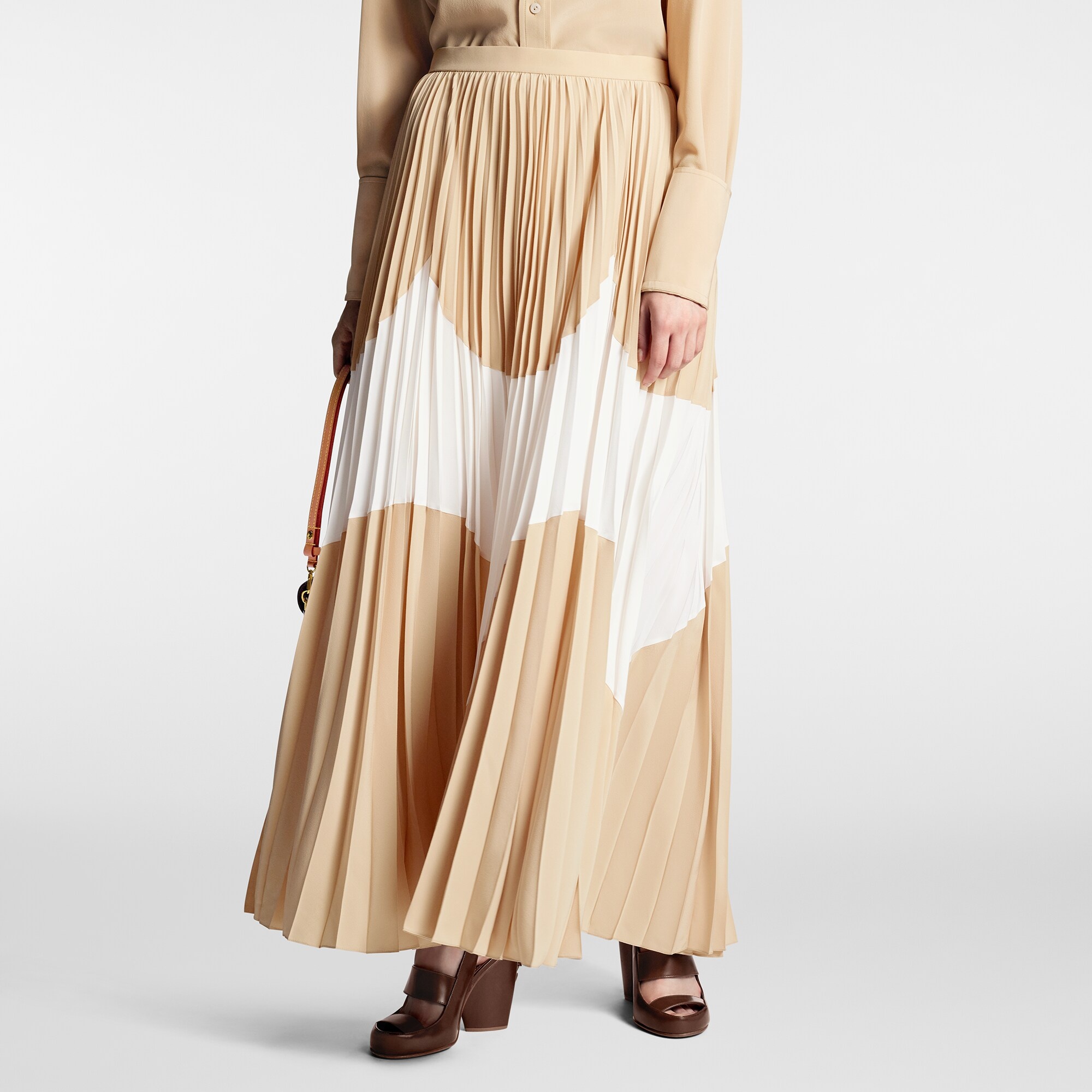 Abstract Insert Pleated Skirt - 2