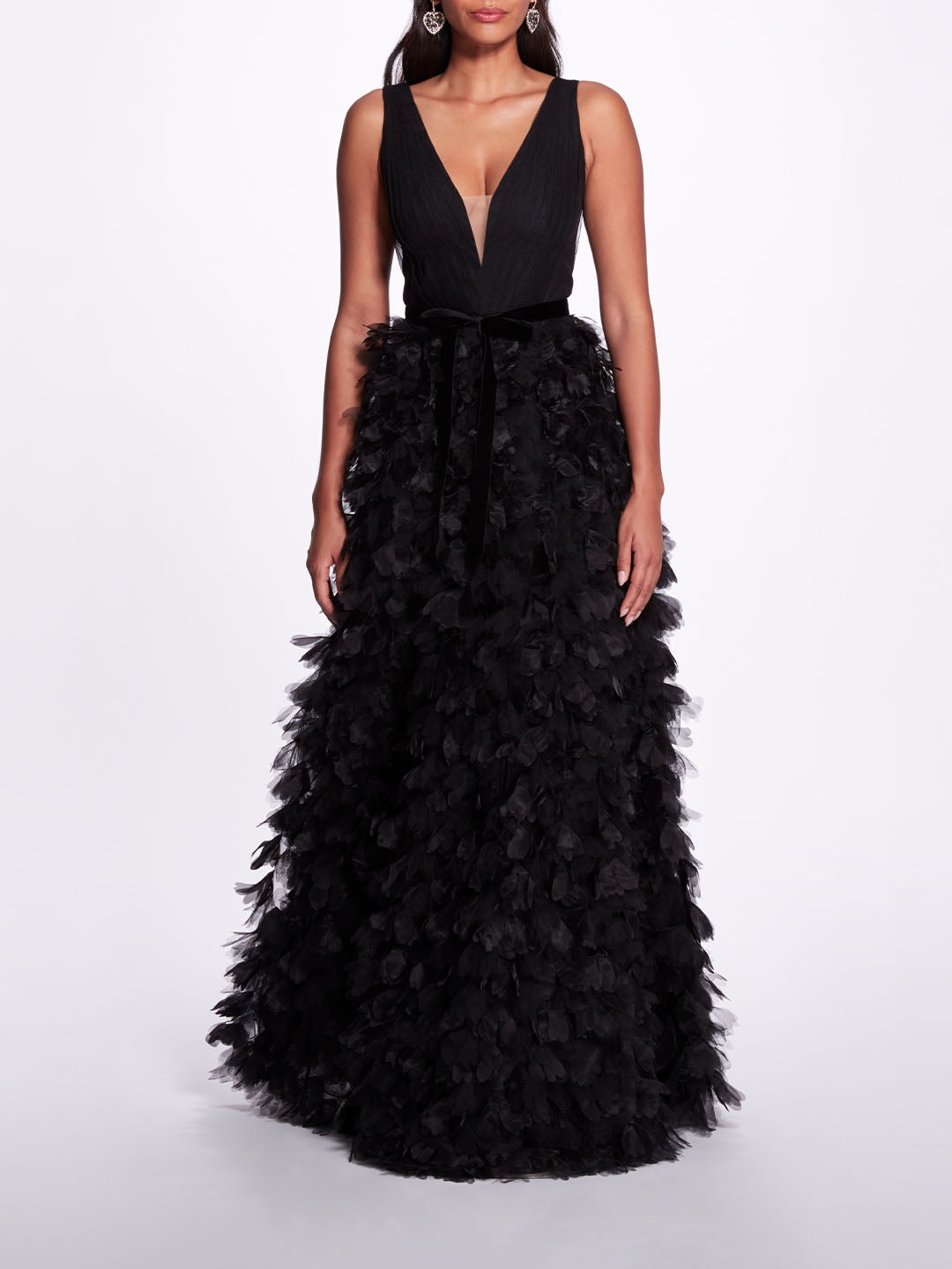 PLUNGING A-LINE GOWN - 1
