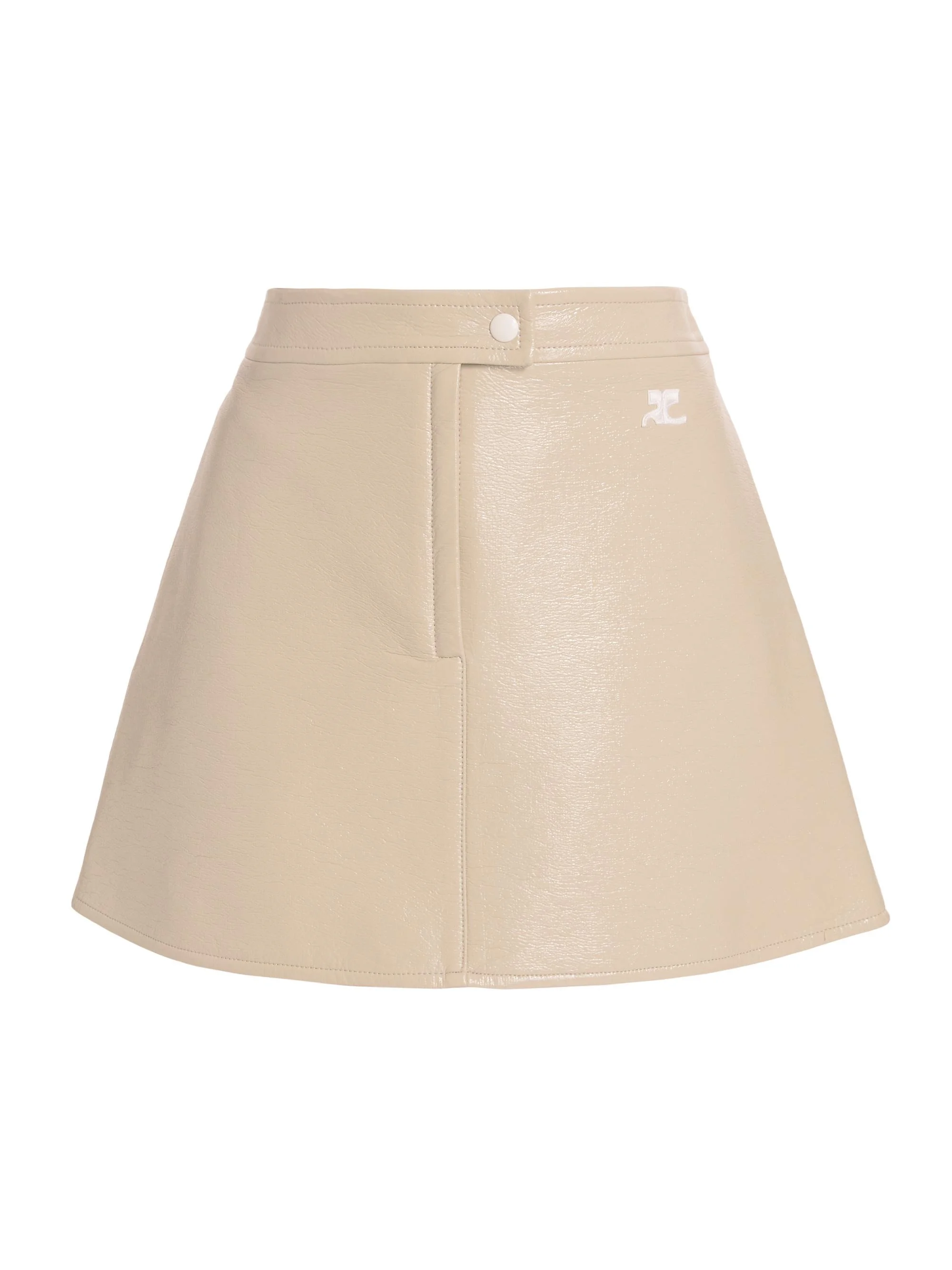 Women's Reedition Vinyl A-Line Miniskirt - Mastic Grey - 1