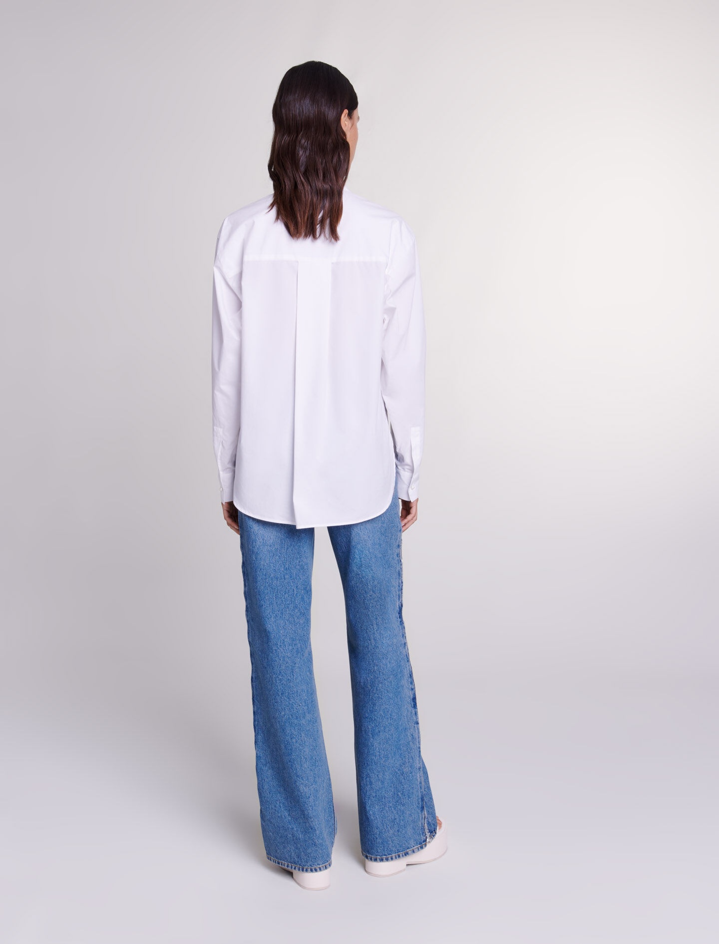 White cotton poplin shirt - 5