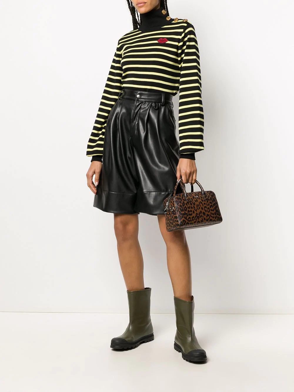 button-embellished striped wool jumper - 2