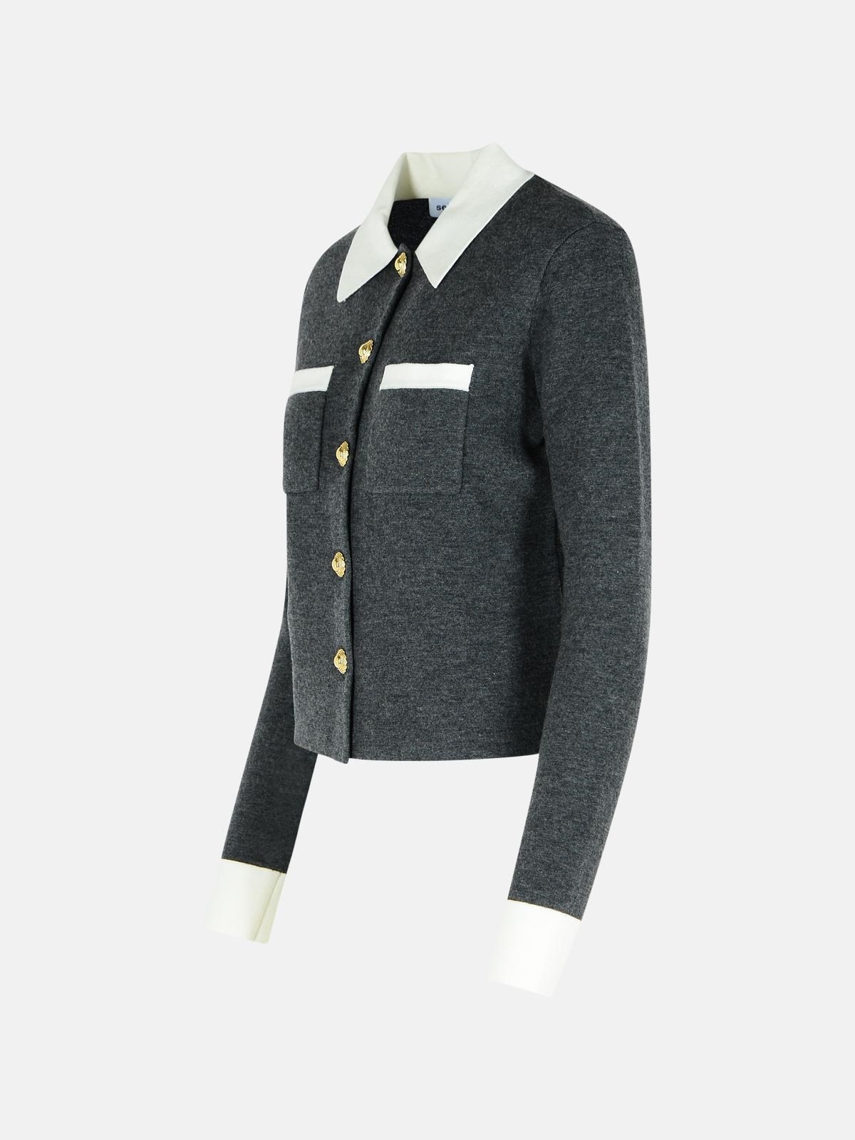 GREY WOOL BLEND SWEATER - 2