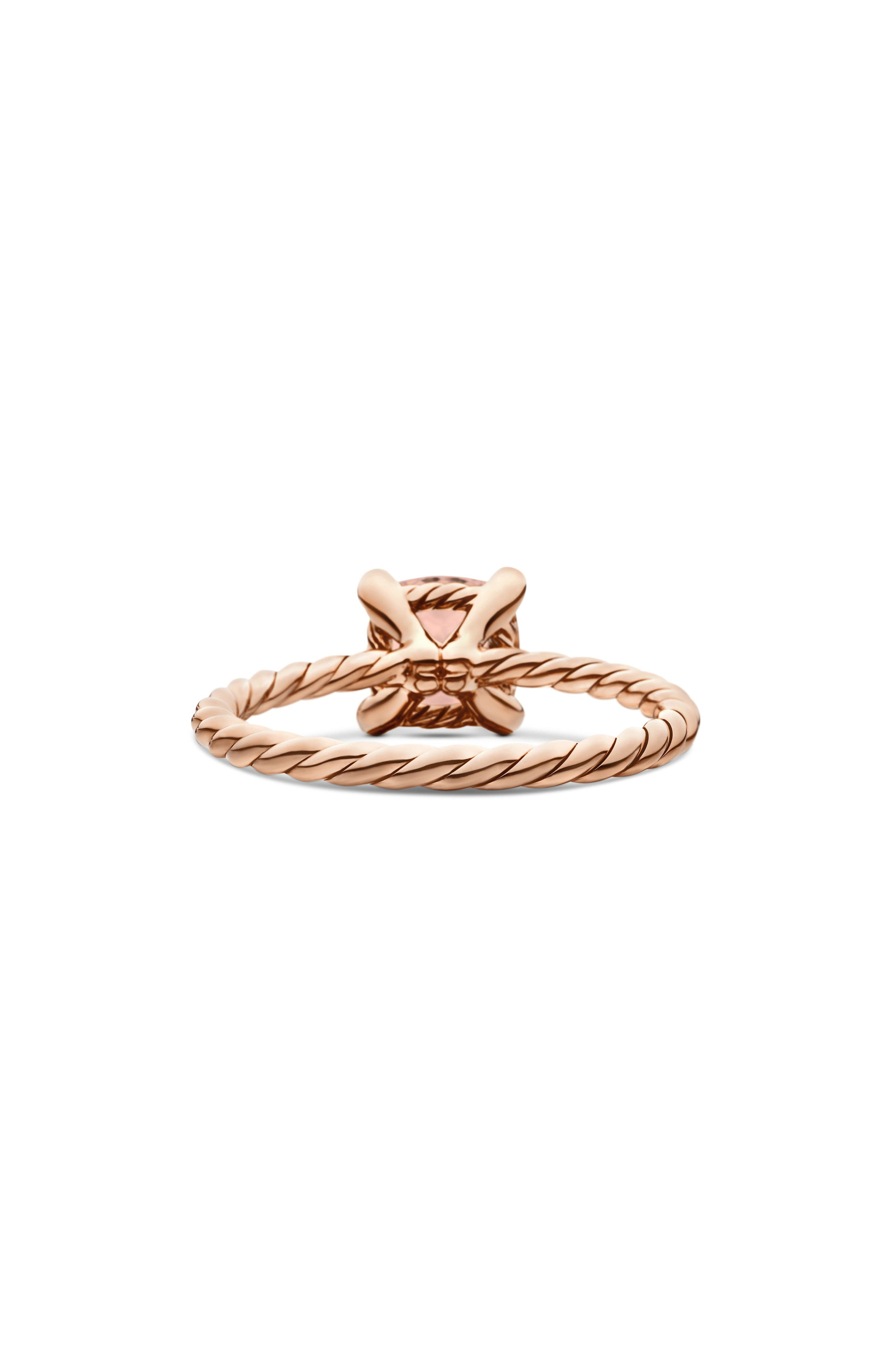 David Yurman Chatelaine Ring with Morganite and Diamonds in 18K Rose Gold in Rose Gold/Diamond/Morga - 6