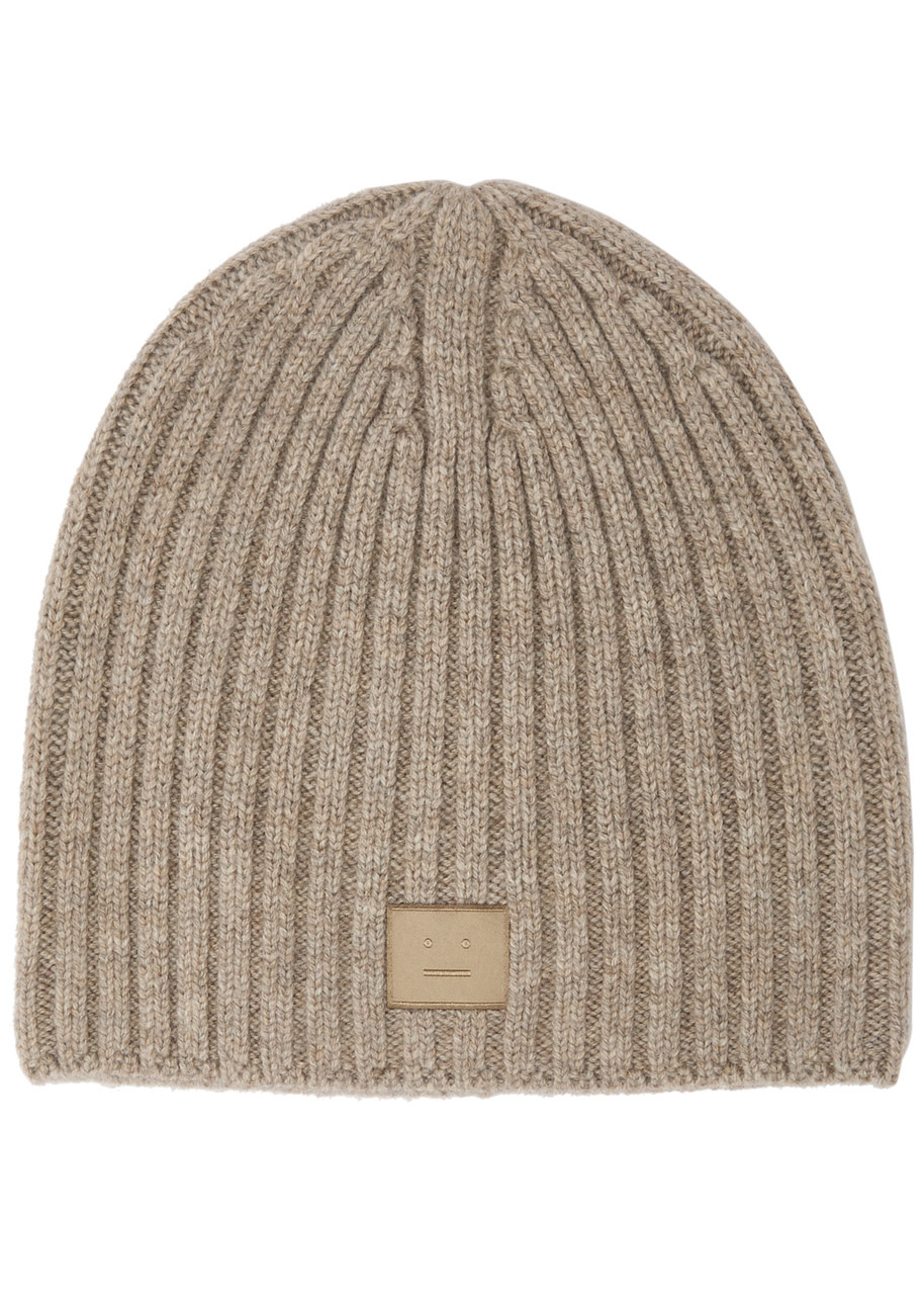 Acne Studios Logo-appliqué Wool Beanie - 1
