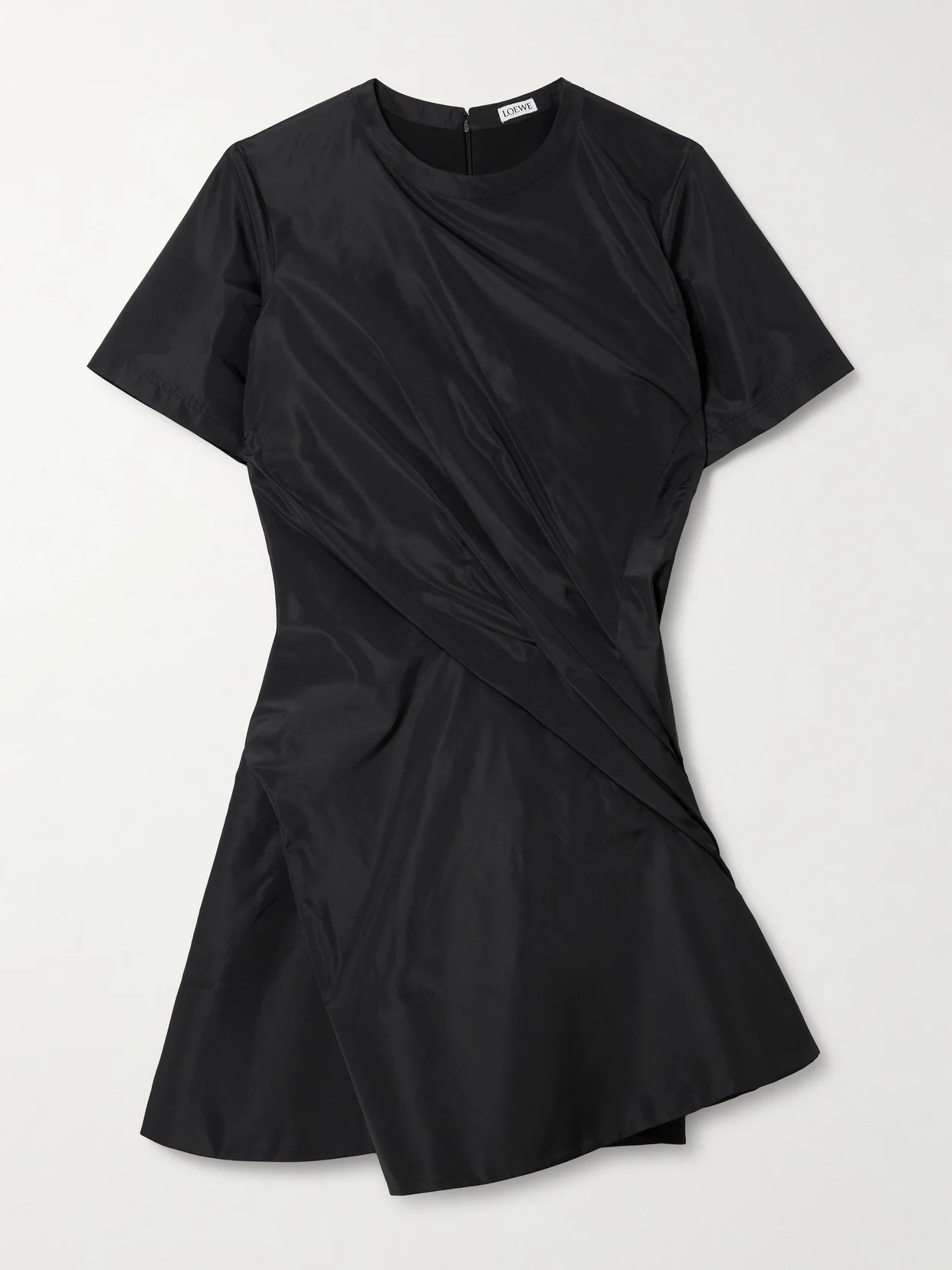Twisted Draped Taffeta Mini Dress - 1