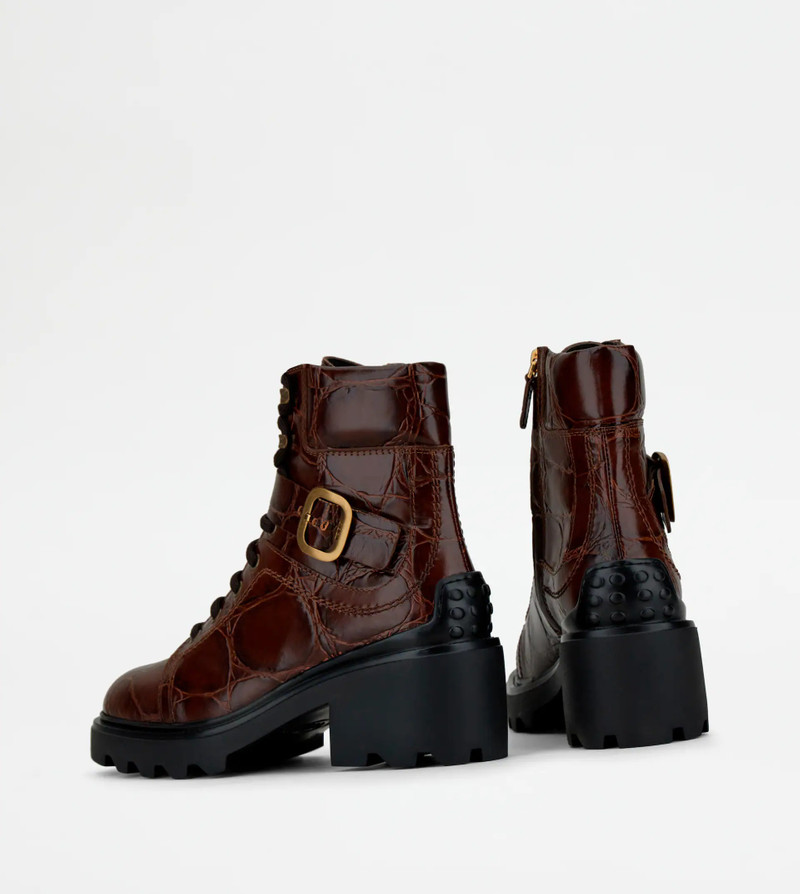 Tod's ANKLE BOOTS IN LEATHER - BROWN outlook