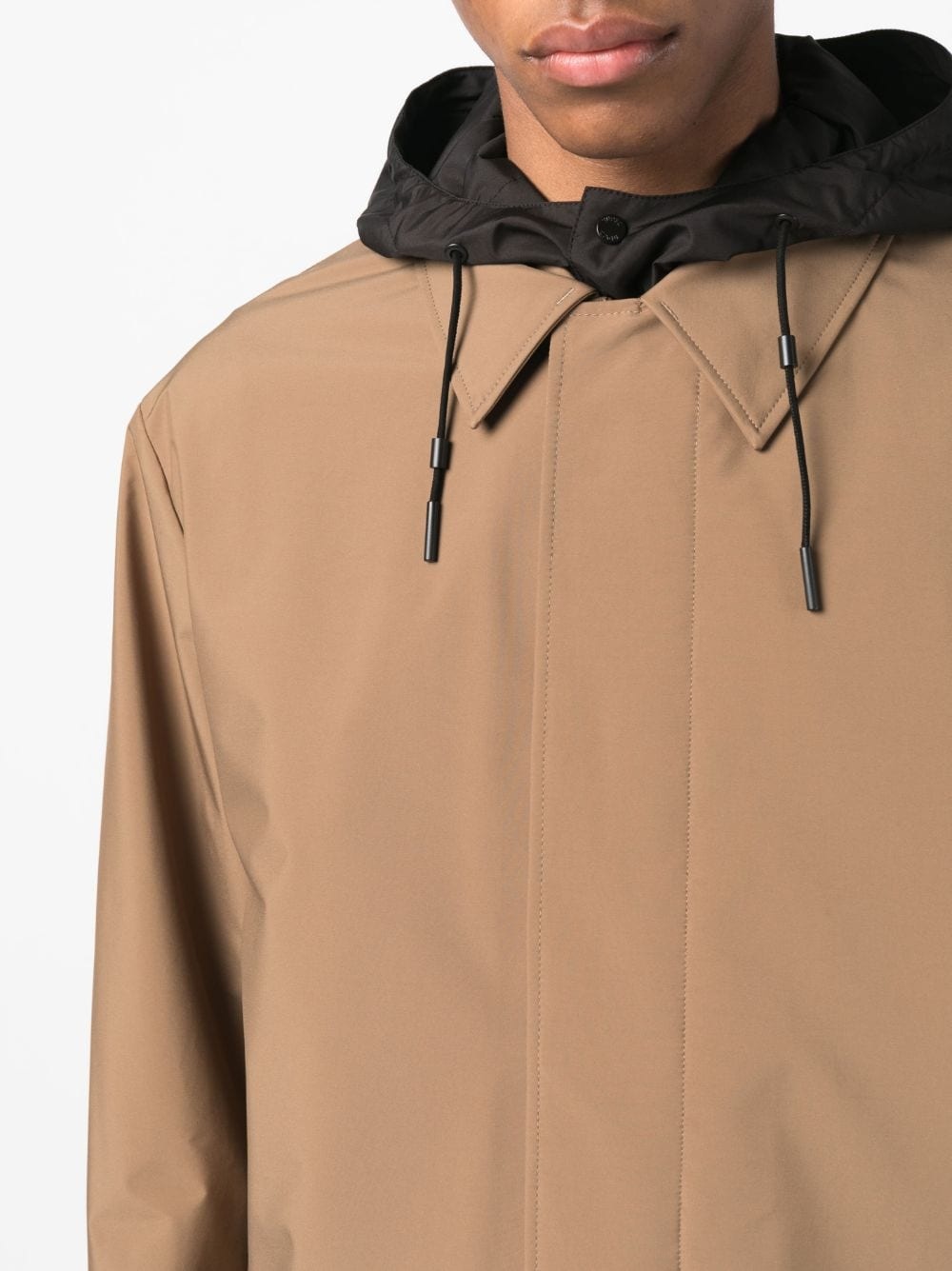 long-sleeve hooded raincoat - 5