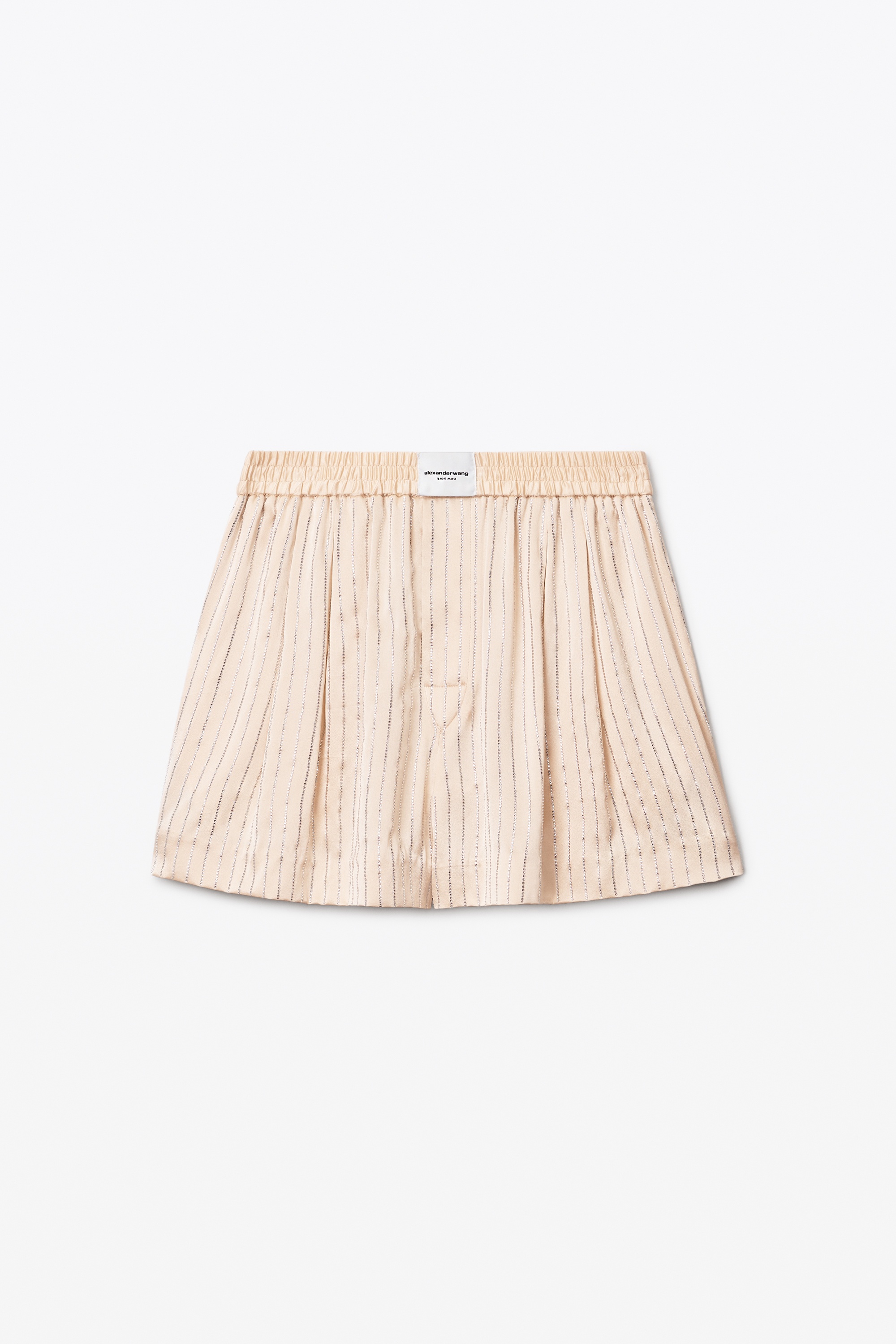 CRYSTAL STRIPE BOXER SHORT IN SILK - 1