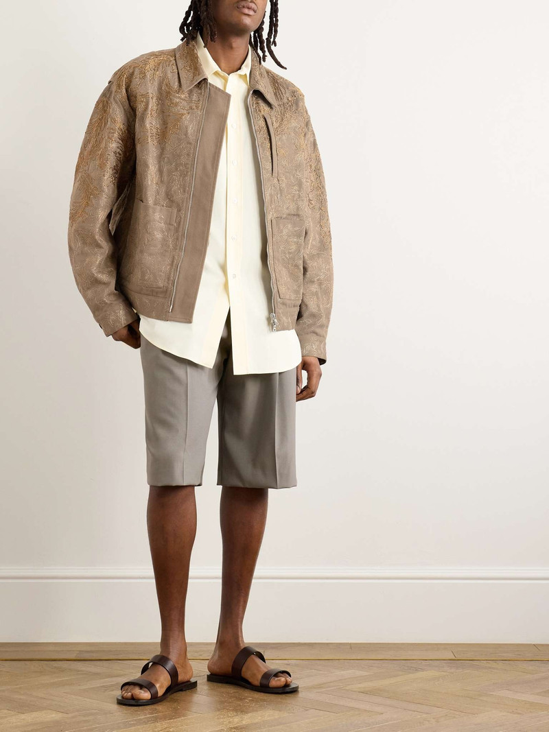 Dries Van Noten Metallic Embroidered Cotton-Twill Blouson Jacket outlook