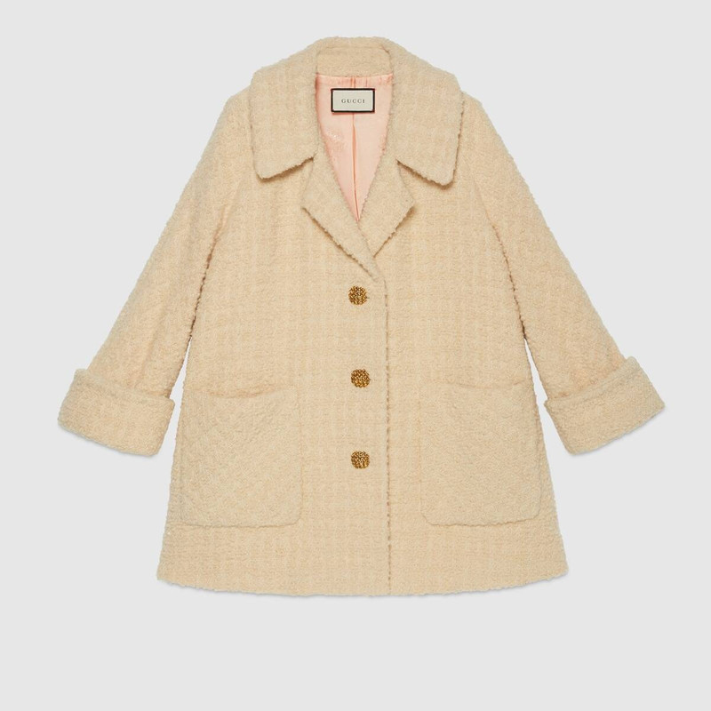 GUCCI Shearling bouclé coat outlook