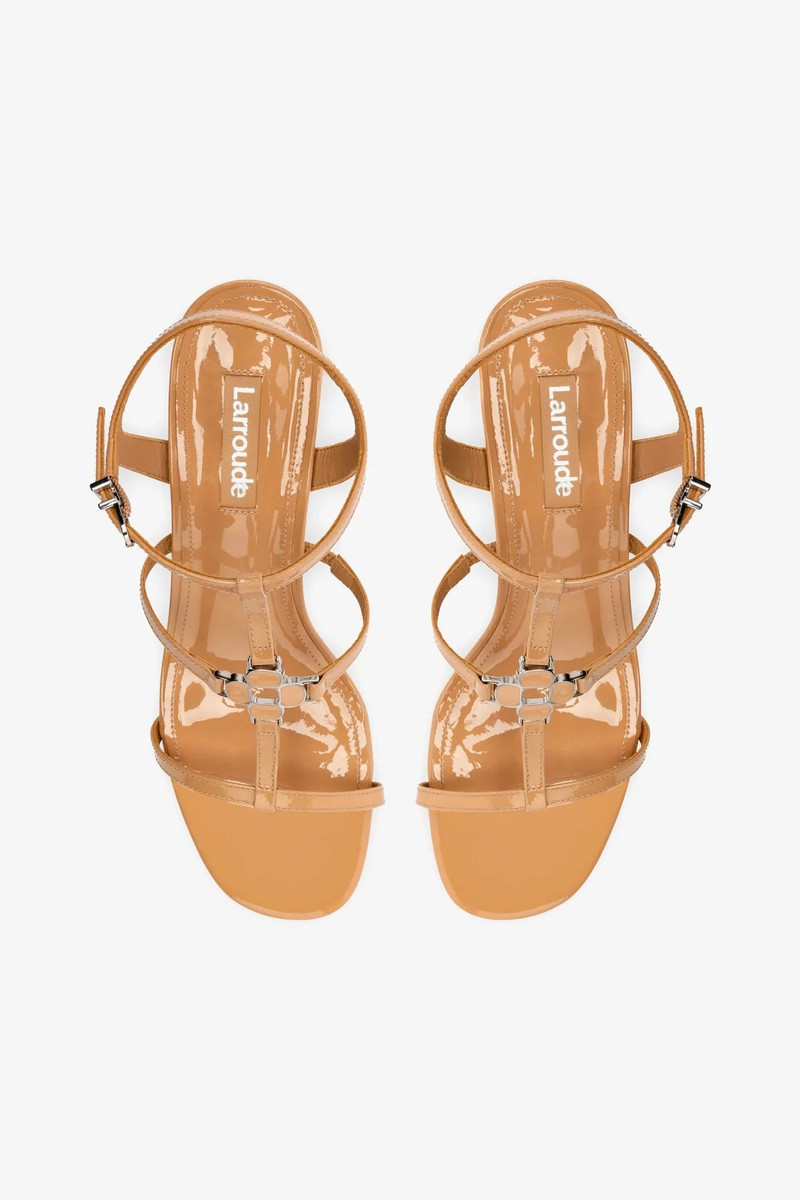 Hana Block In Tan Patent Leather 4