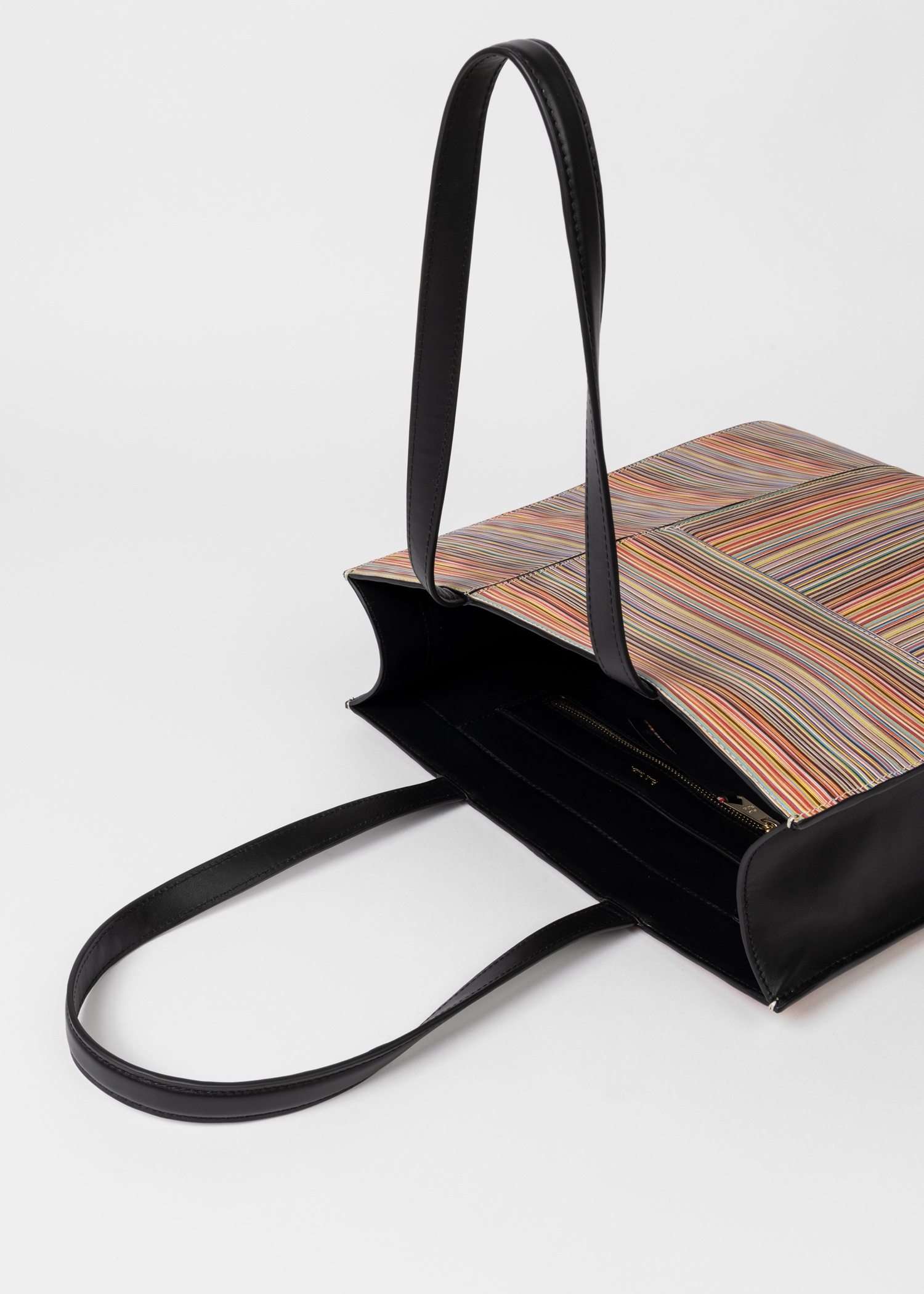 Leather 'Signature Stripe' Tote Bag - 5