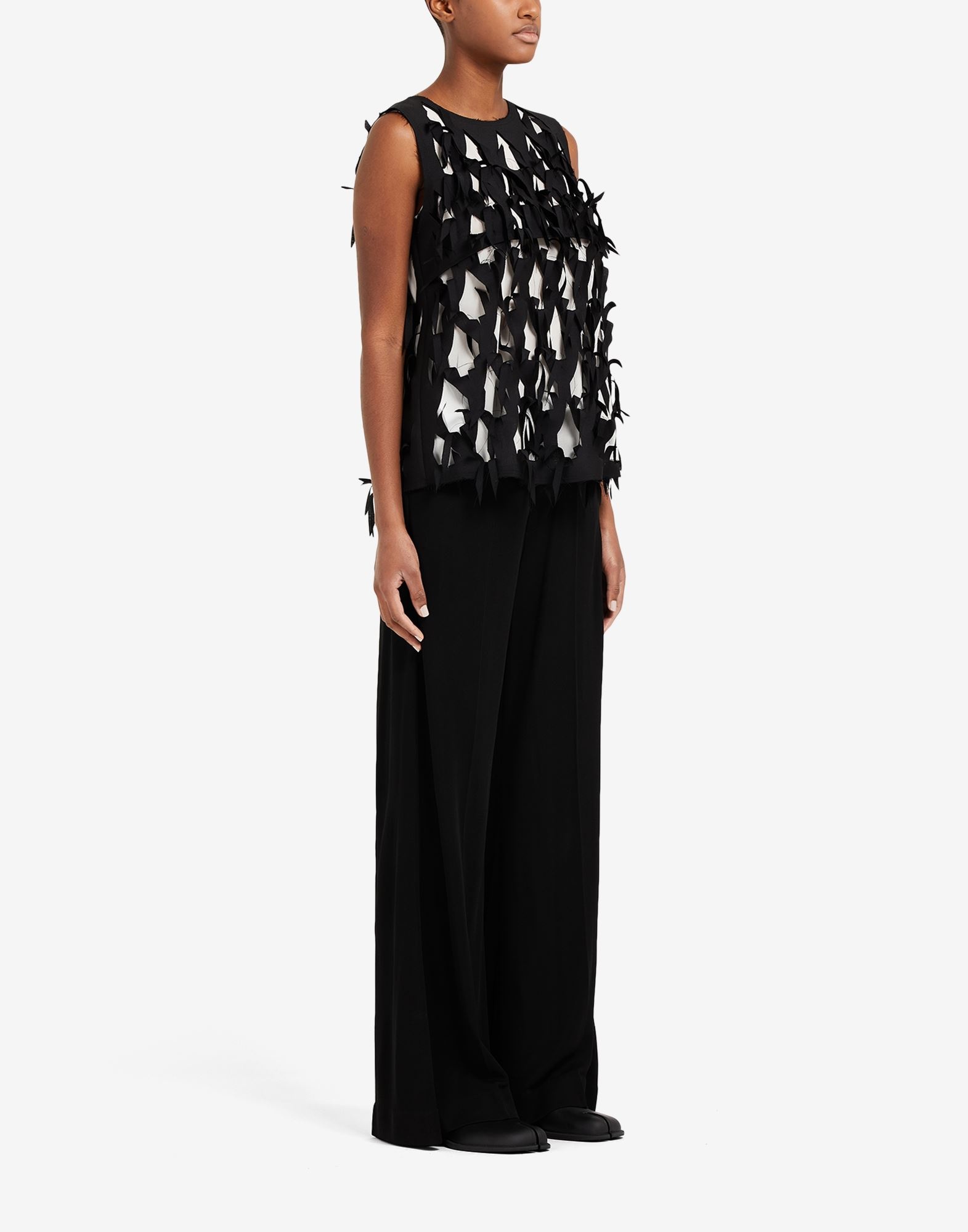 Bird peck technique sleeveless top - 3