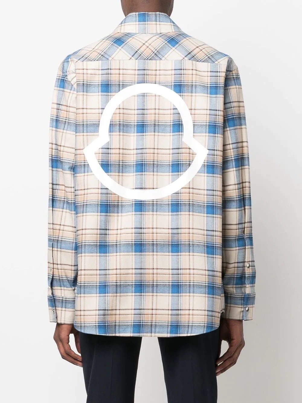 checked logo-print shirt - 4