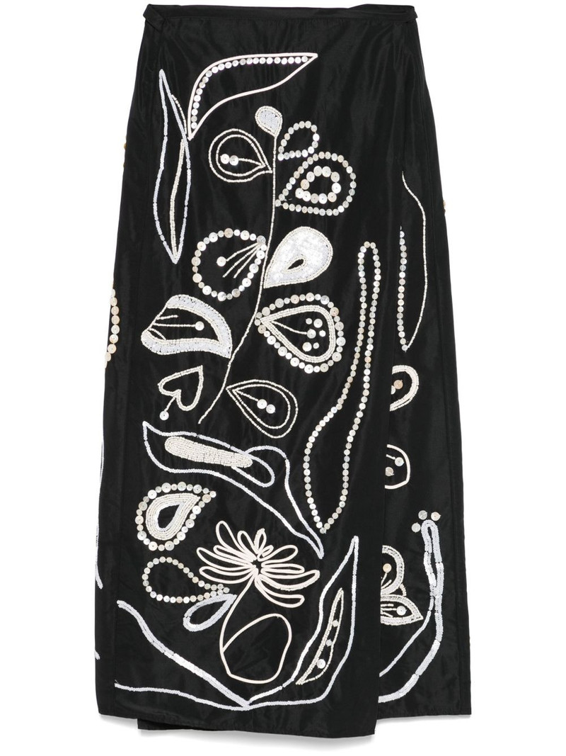 embroidered taffeta midi skirt 1