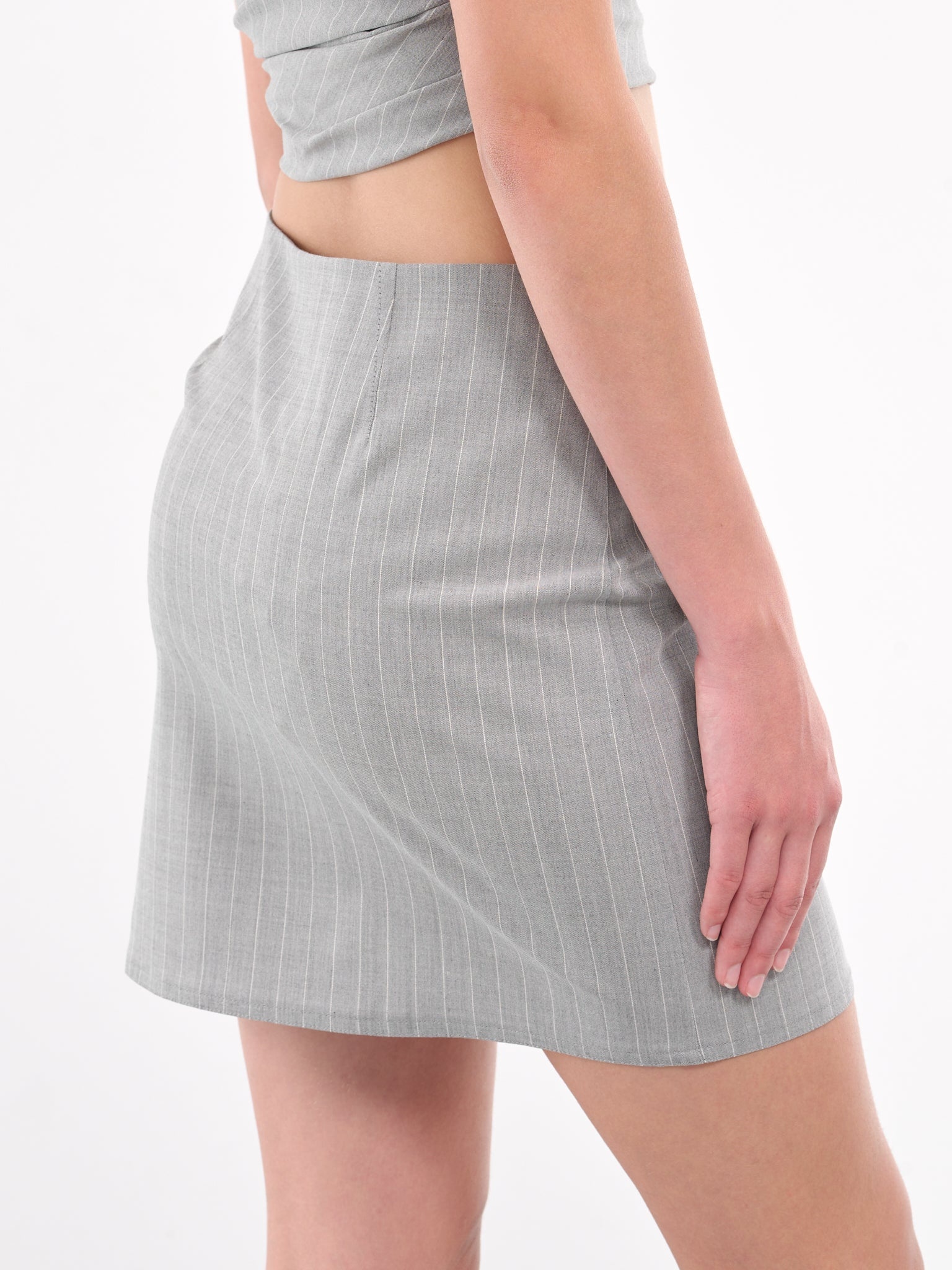 Pinstripe Mini Skirt - 4
