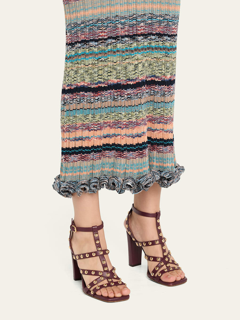 ULLA JOHNSON Bijou Studded Caged Block-Heel Sandals outlook