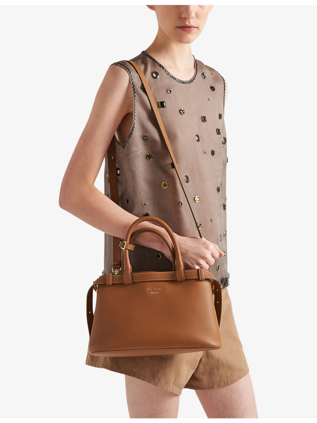 Buckle small leather tote bag - 2