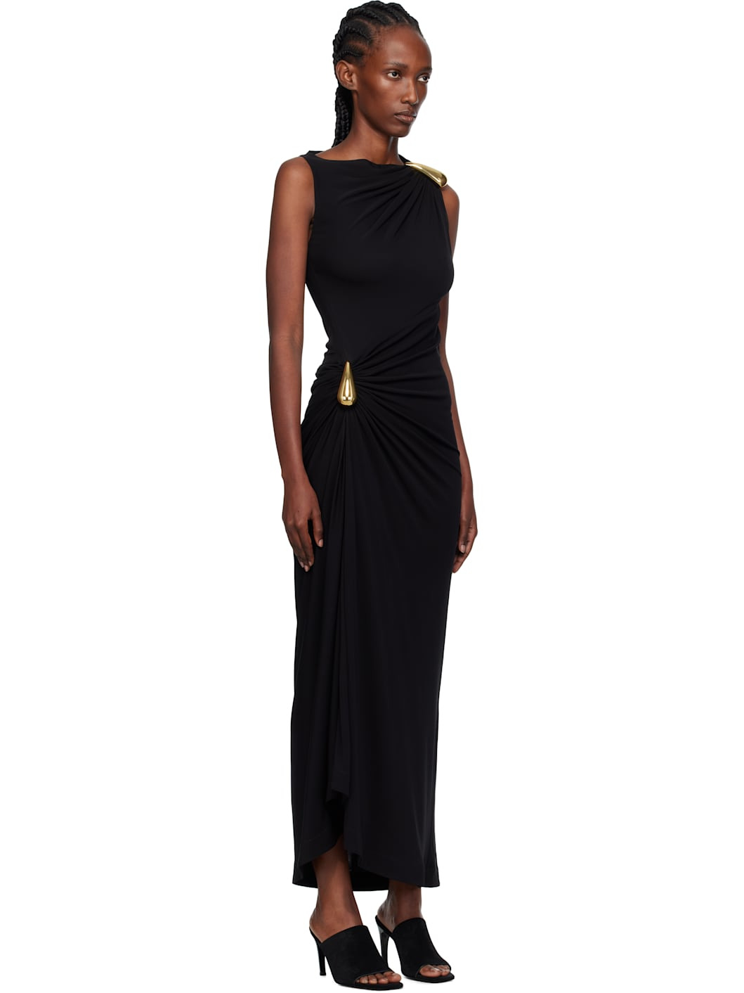 Black Viscose Jersey Maxi Dress - 2