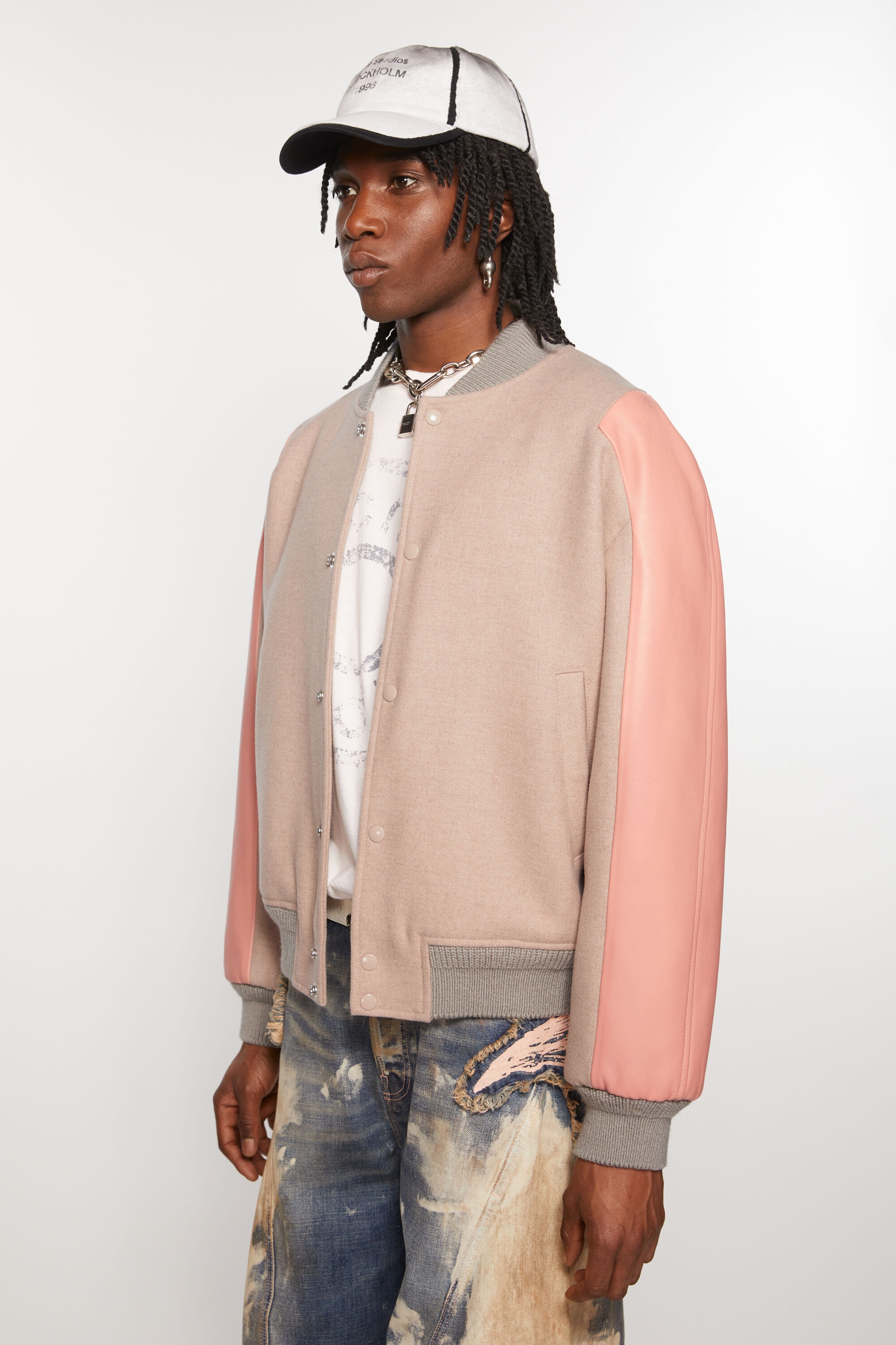Twill overshirt jacket - Pastel pink - 3
