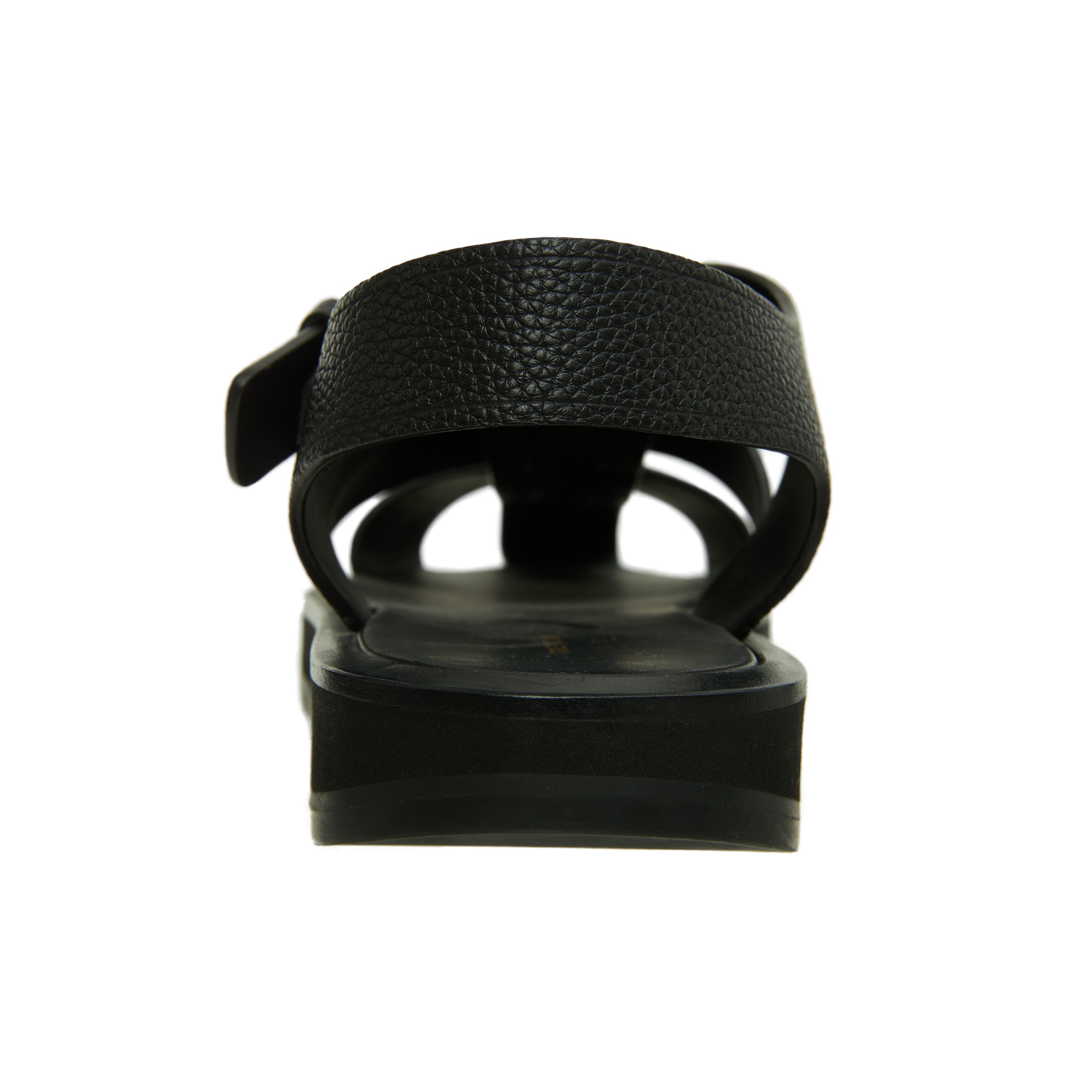 BLACK LEATHER SANDALS - 5