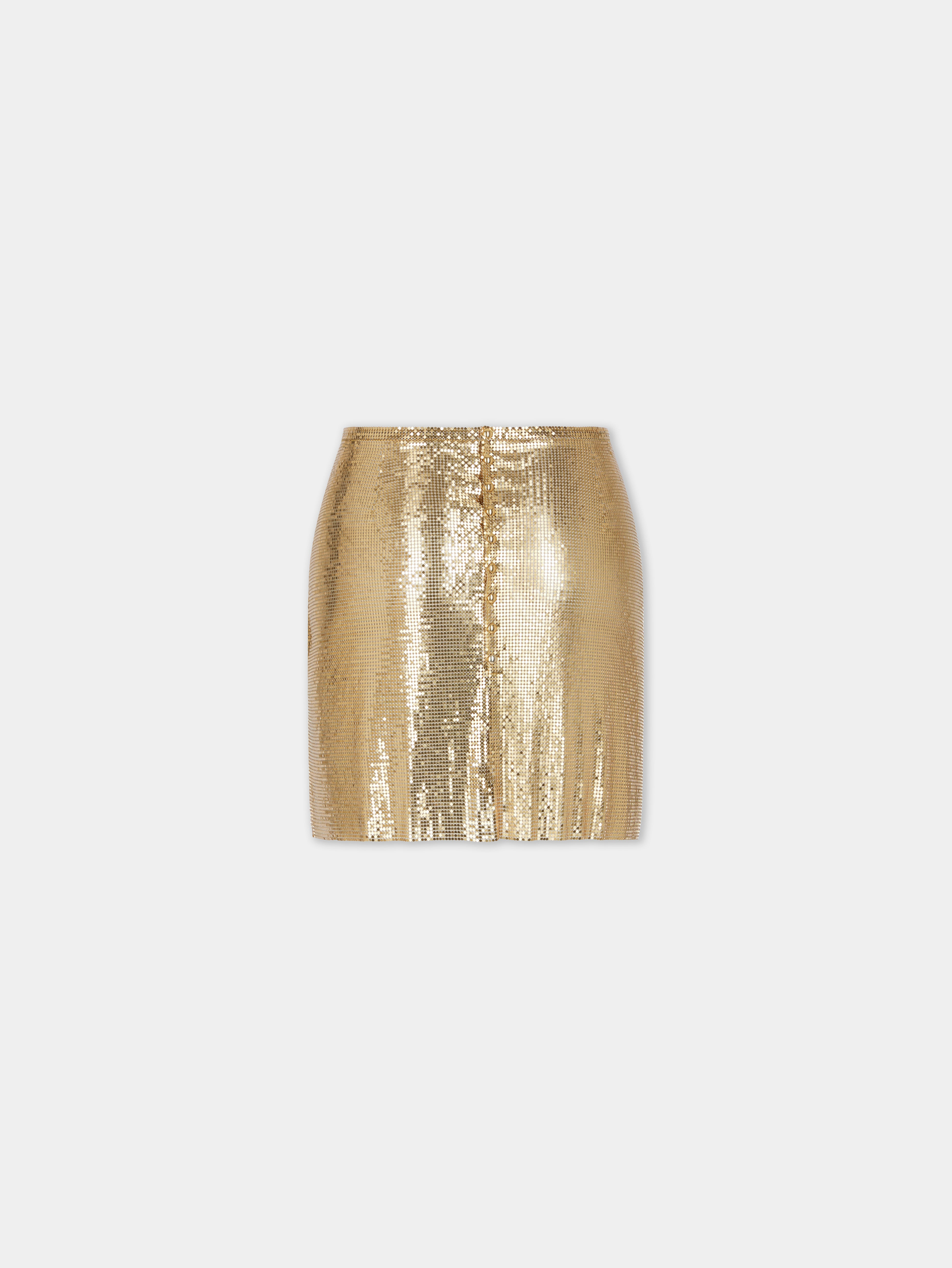 GOLD MINI SKIRT IN MESH - 2