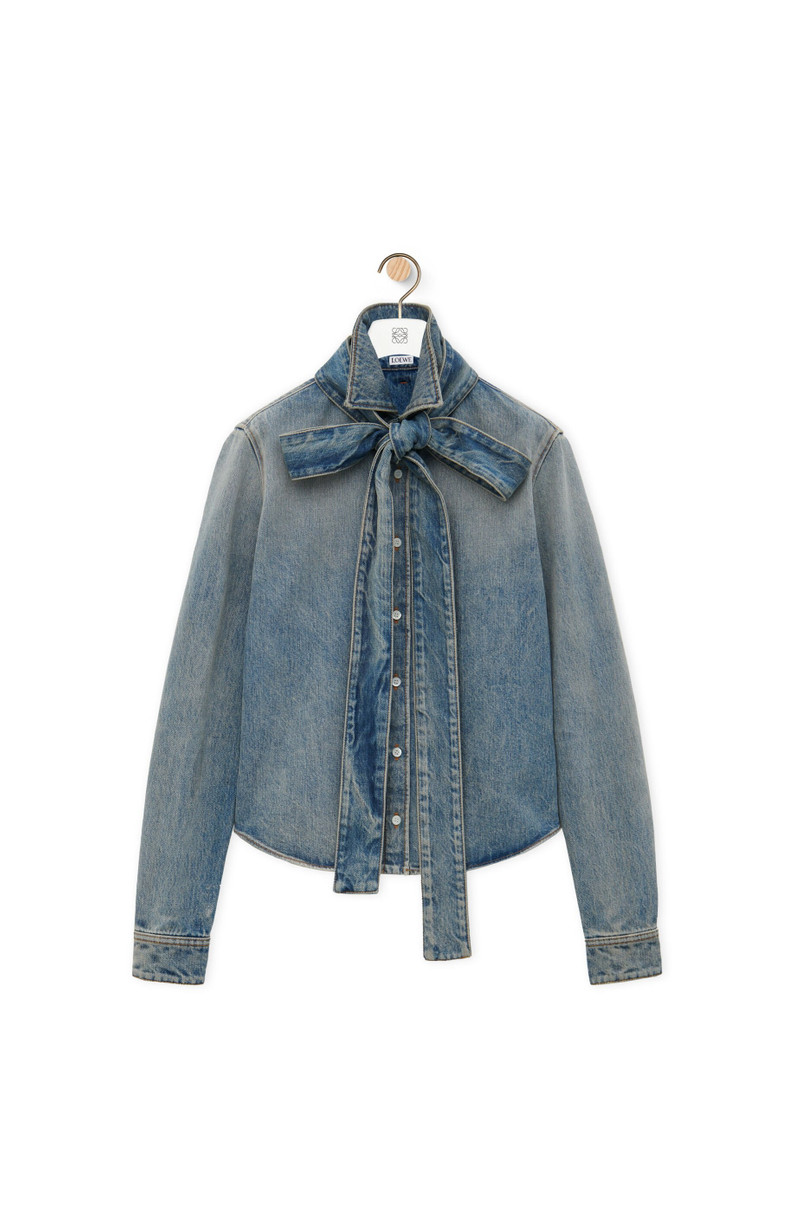 Bow shirt in denim 1