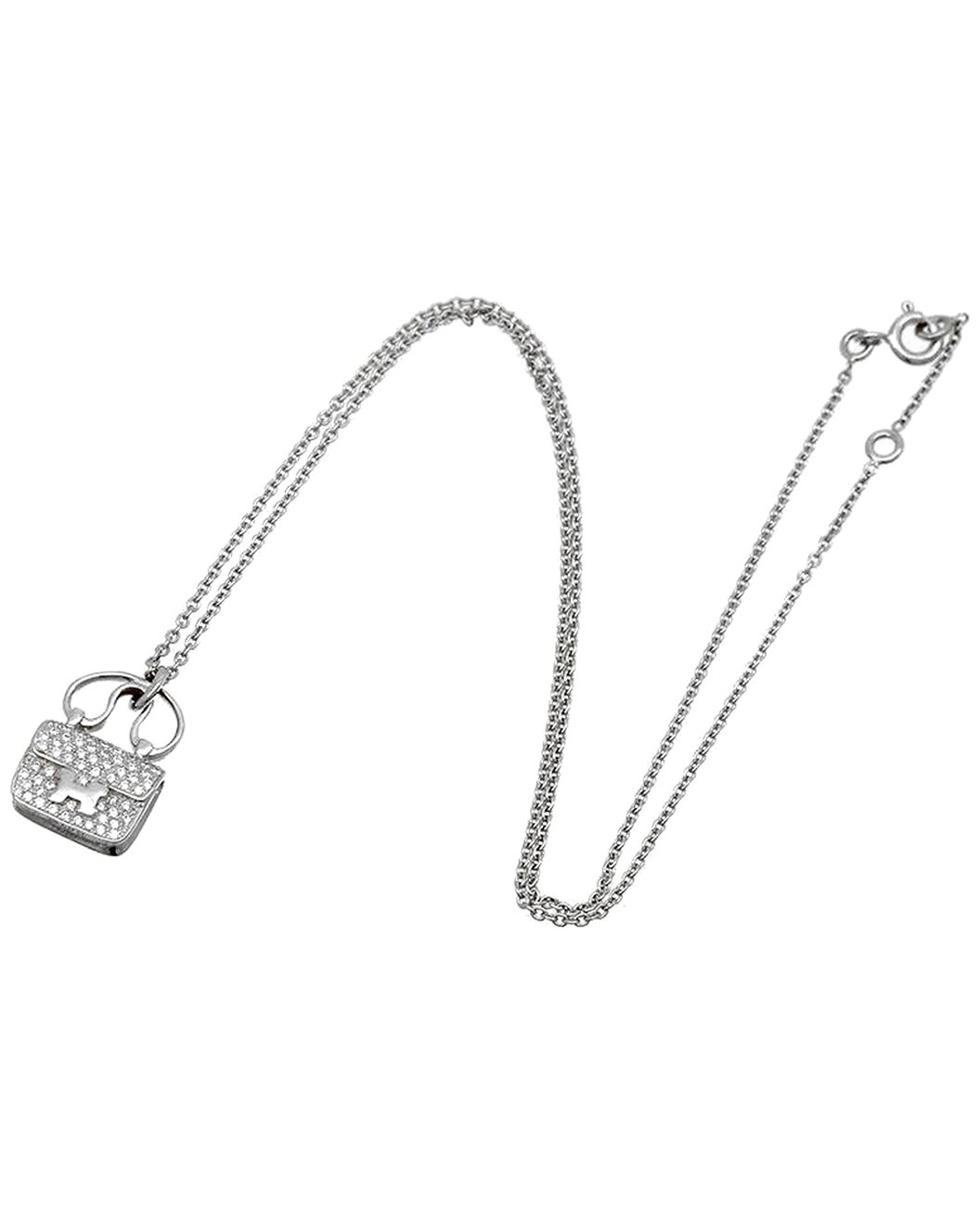 Hermès 18K 0.29 ct. tw. Diamond Constance Charm Pendant Necklace (Authentic Pre-Loved) - 2