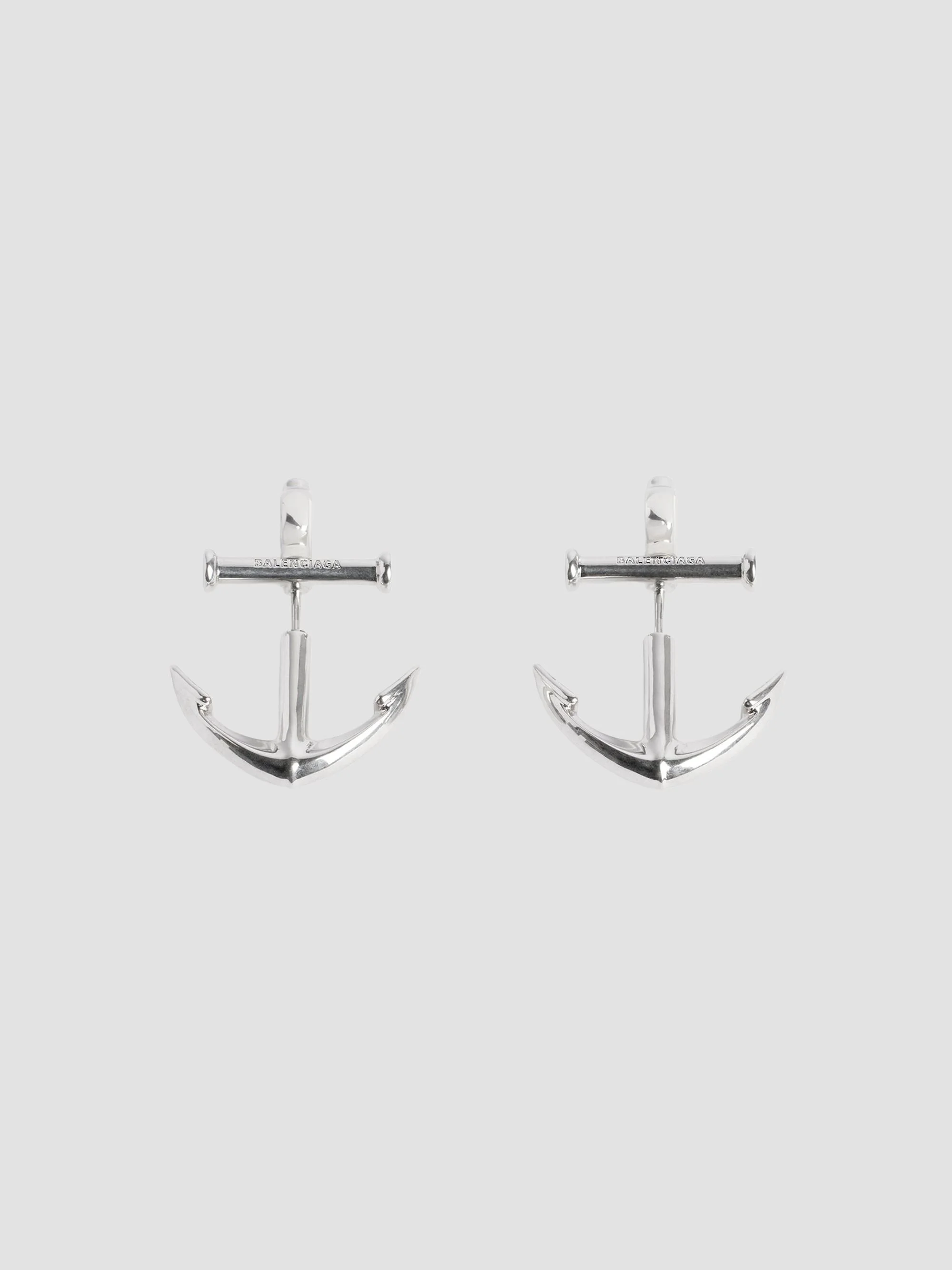 Men's Anchor Earrings - Silver - 1