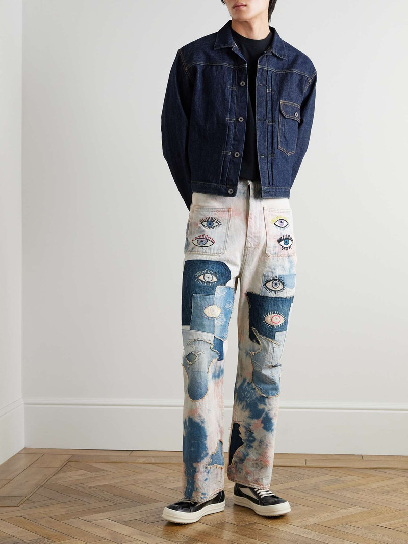 Kapital Slim-Fit Patchwork Embroidered Tie-Dyed Jeans outlook