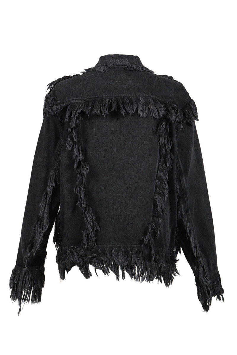 We11done BLACK RAW-EDGE DENIM JACKET / BLK outlook
