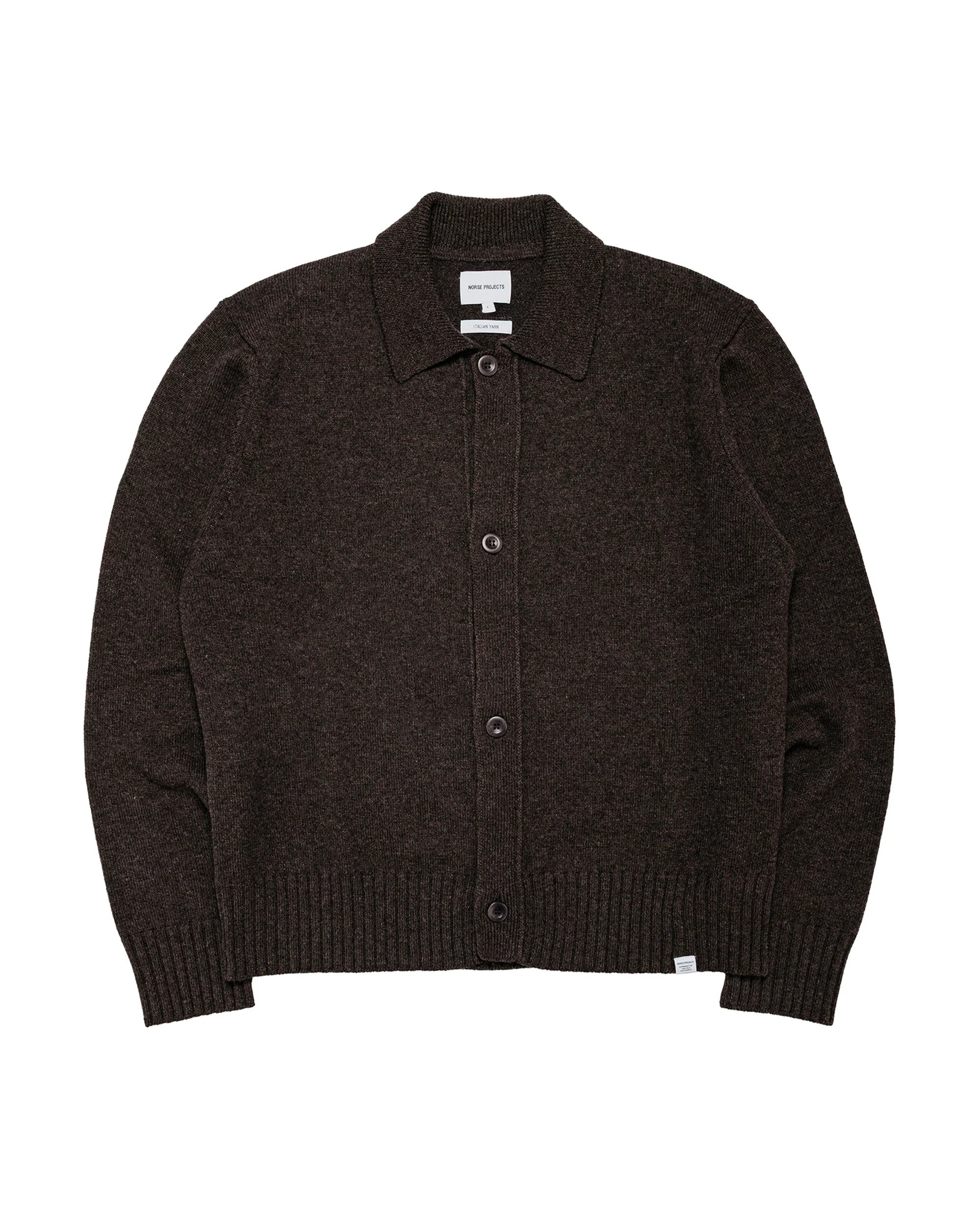 Aldrup Lambswool Cardigan Heathland Brown - 1