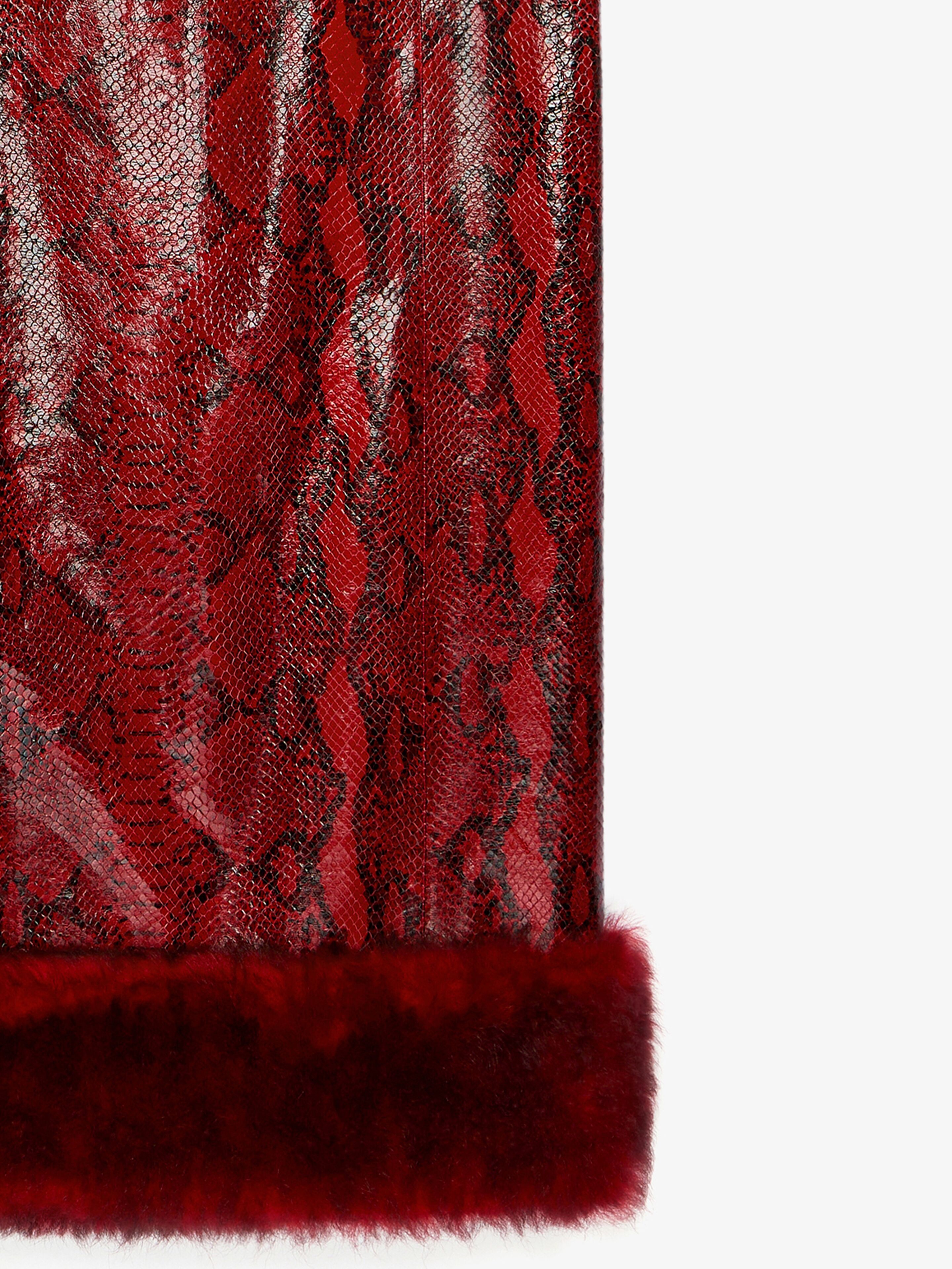 SKIRT IN PYTHON PRINT LEATHER AND FUR - 2