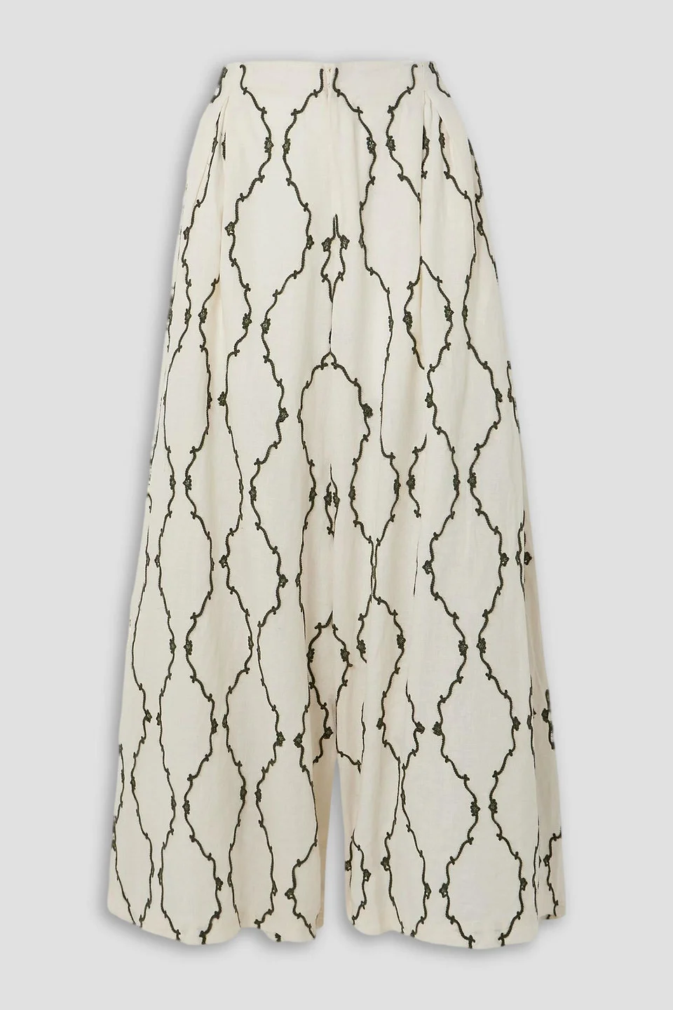 Marea Colado embroidered linen wide-leg pants - 1