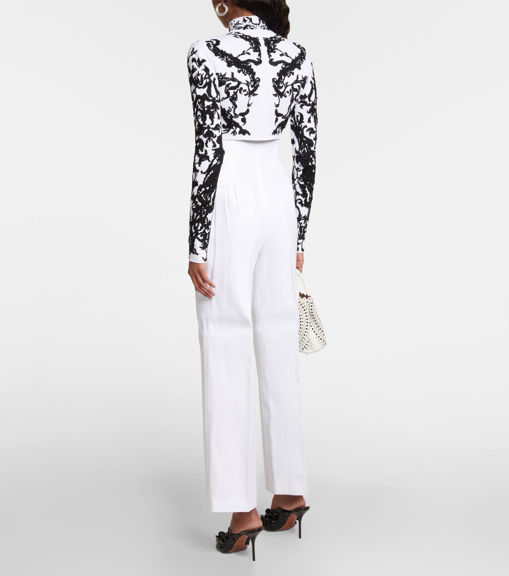 Calligraphy jacquard crop top - 3