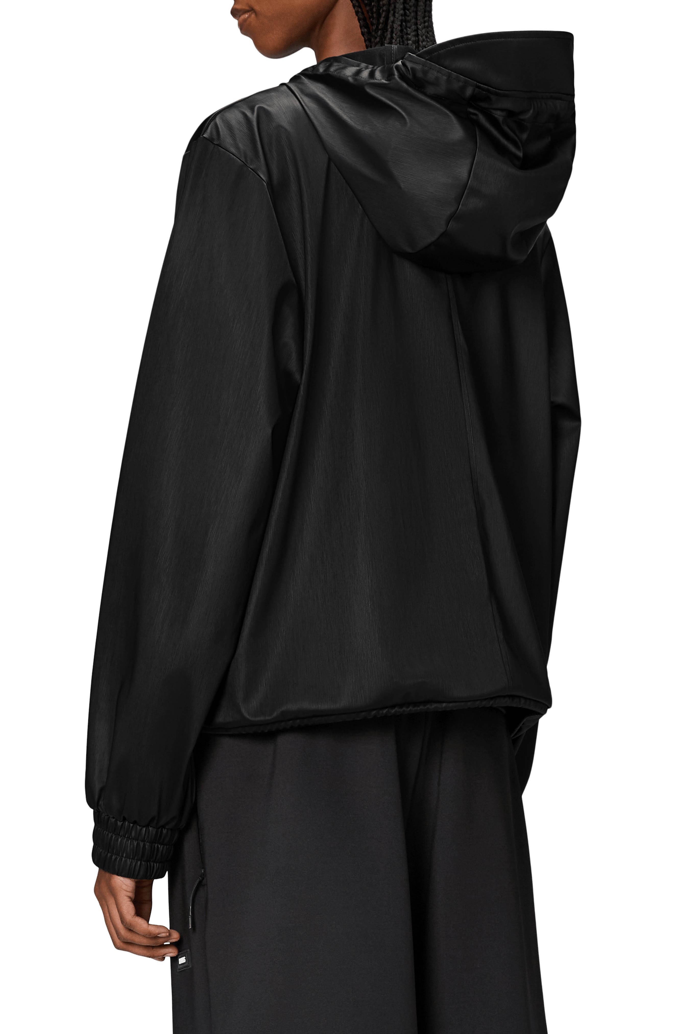 Rains Waterproof Hooded Rain Jacket in Black Grain at Nordstrom - 2